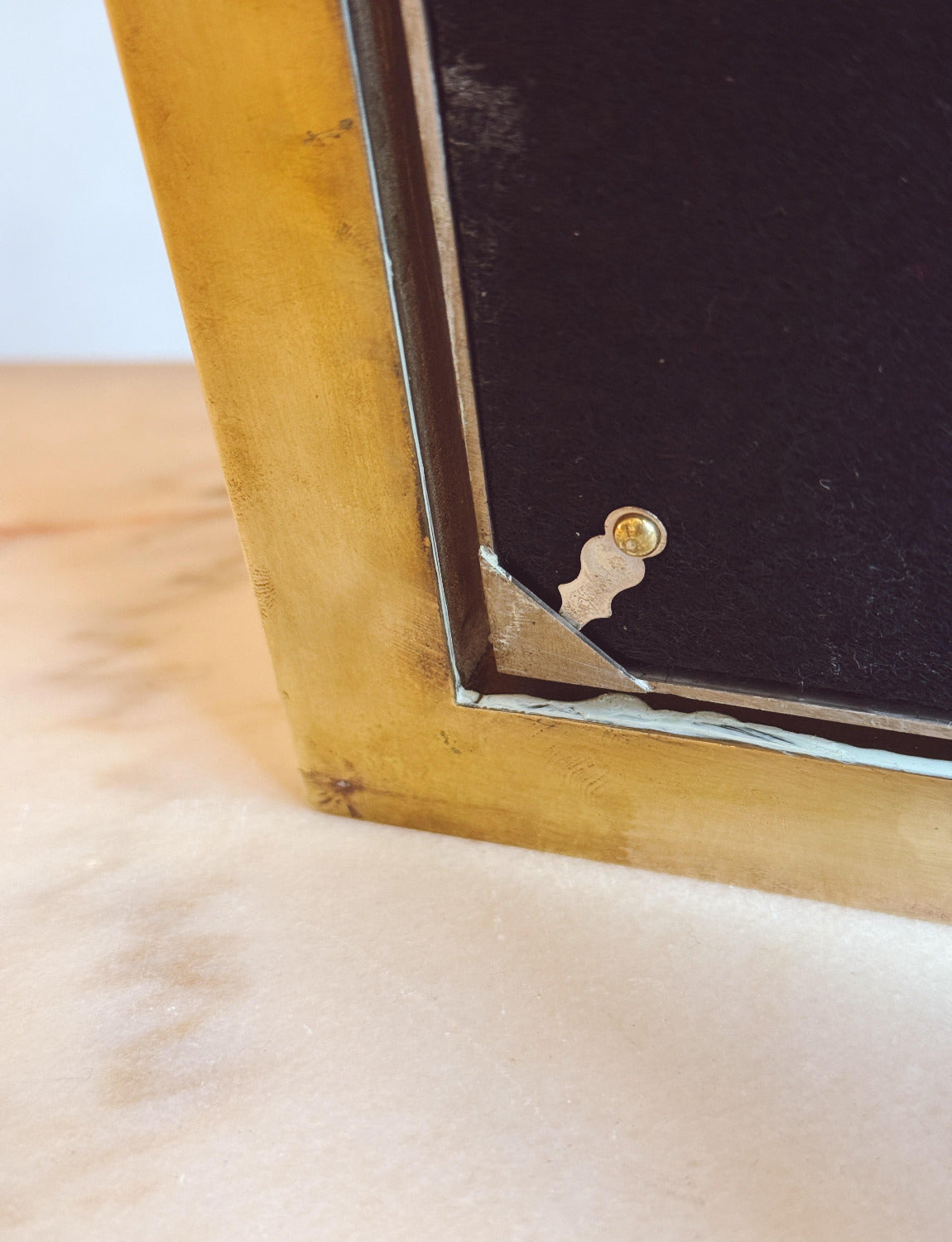 1970s Brass and Chrome Barbi Photo Frame