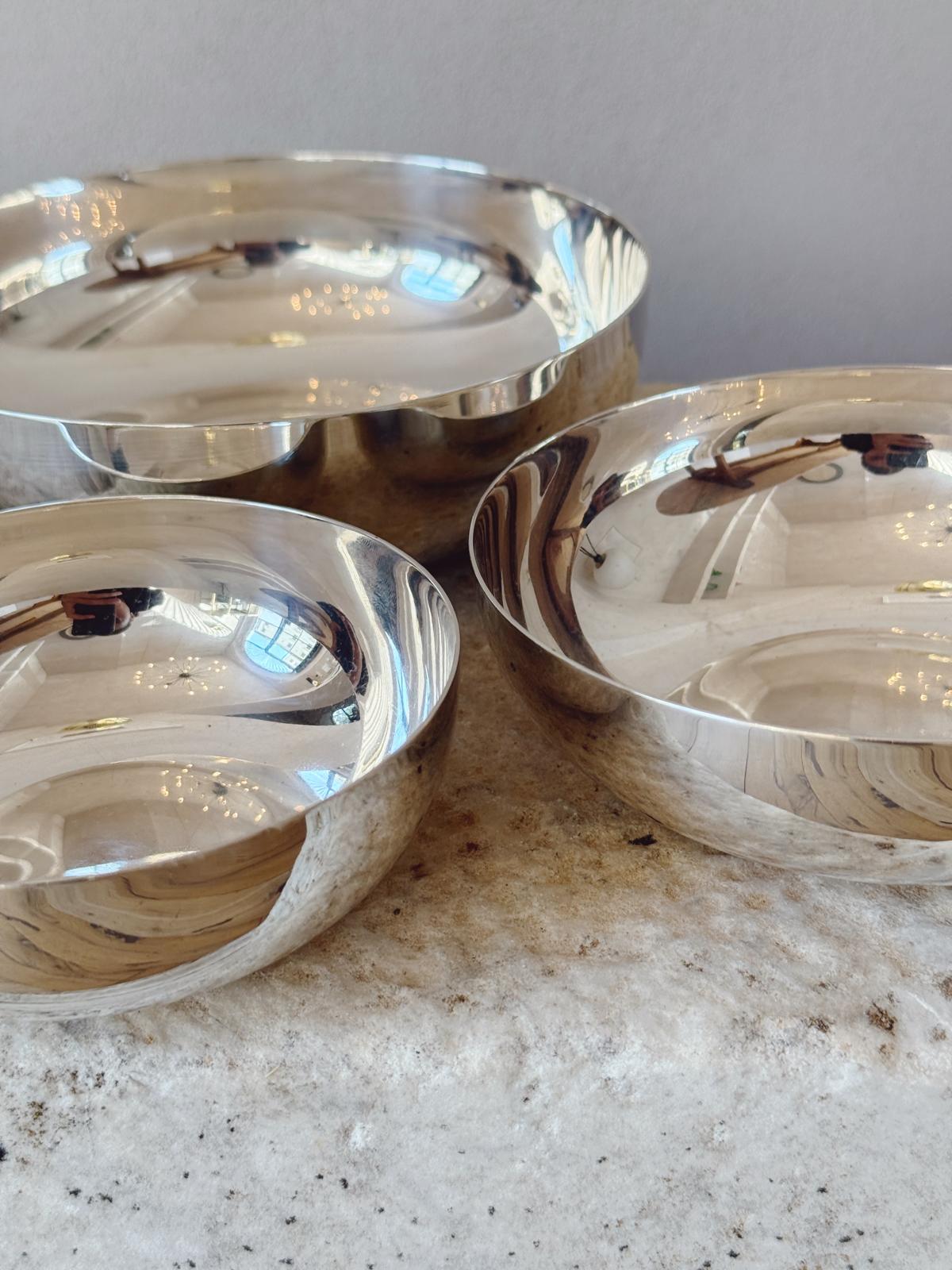 Set of three 1960s Christofle Silver Bowls