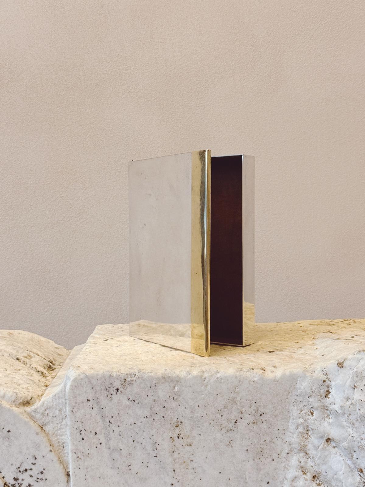 1970s Chrome and Brass 'Libro' Desk Box