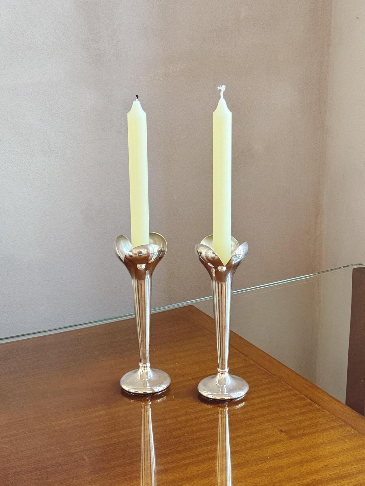 Pair of 1950s Candlesticks designed by Gio Ponti and made by Fratelli Calderoni