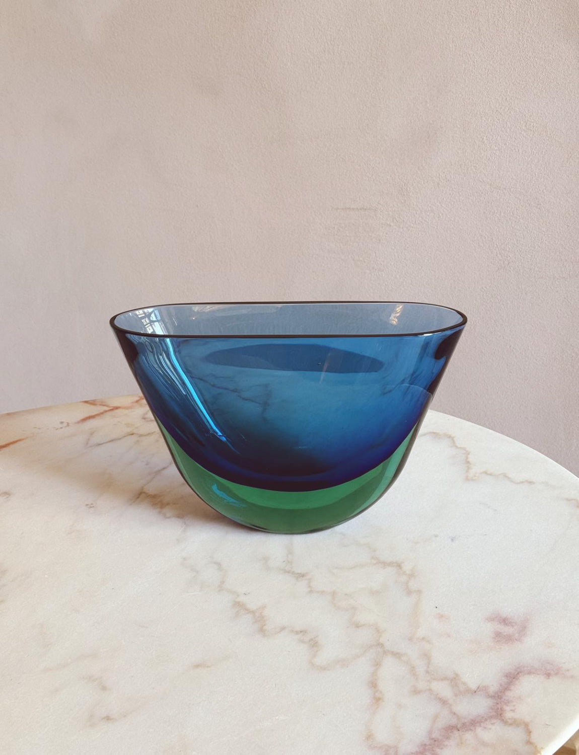 1960s Large Blue Flavio Poli Sommerso Vase