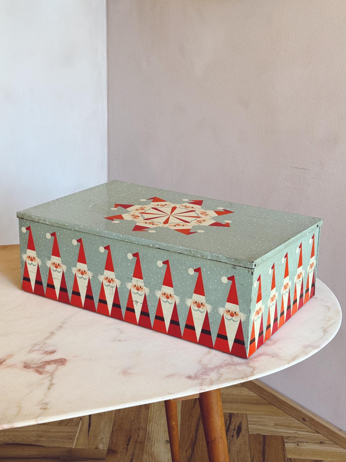 1950s Large Green Christmas Box