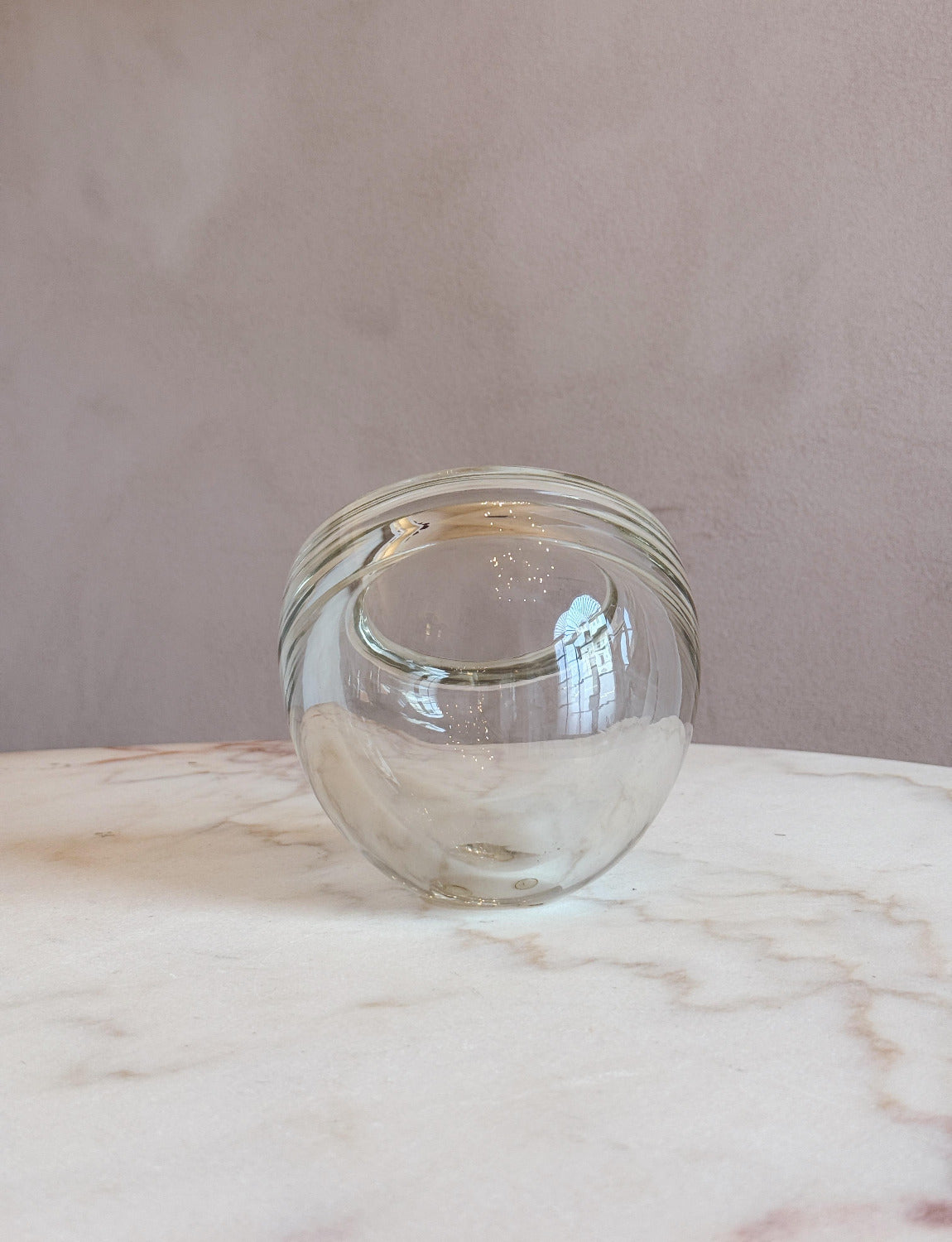 1960s Large Transparent Bowl by Alfredo Barbini