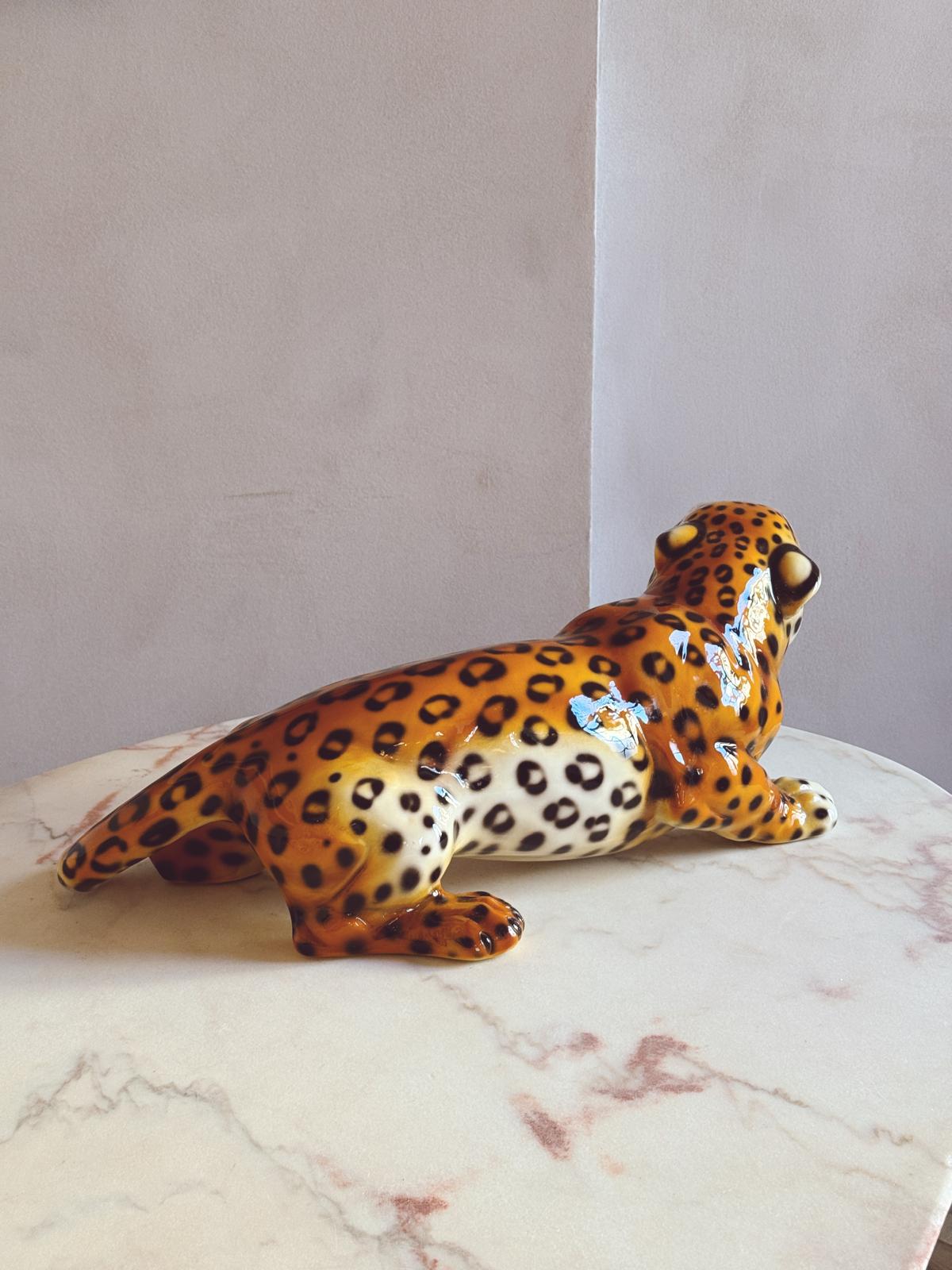 1960s Italian Ceramic Leopard
