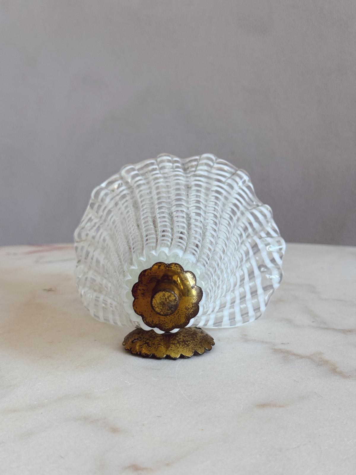 Pair of 1950s Murano Glass Reticello Appliques