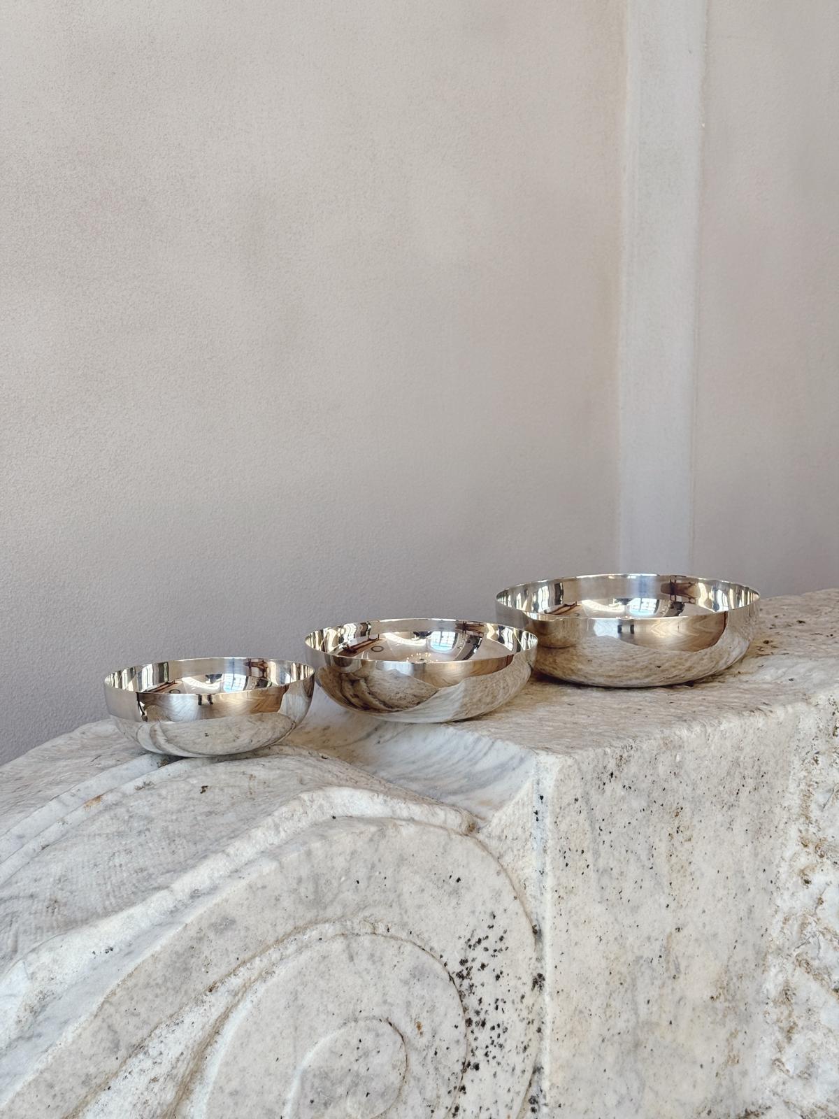 Set of three 1960s Christofle Silver Bowls