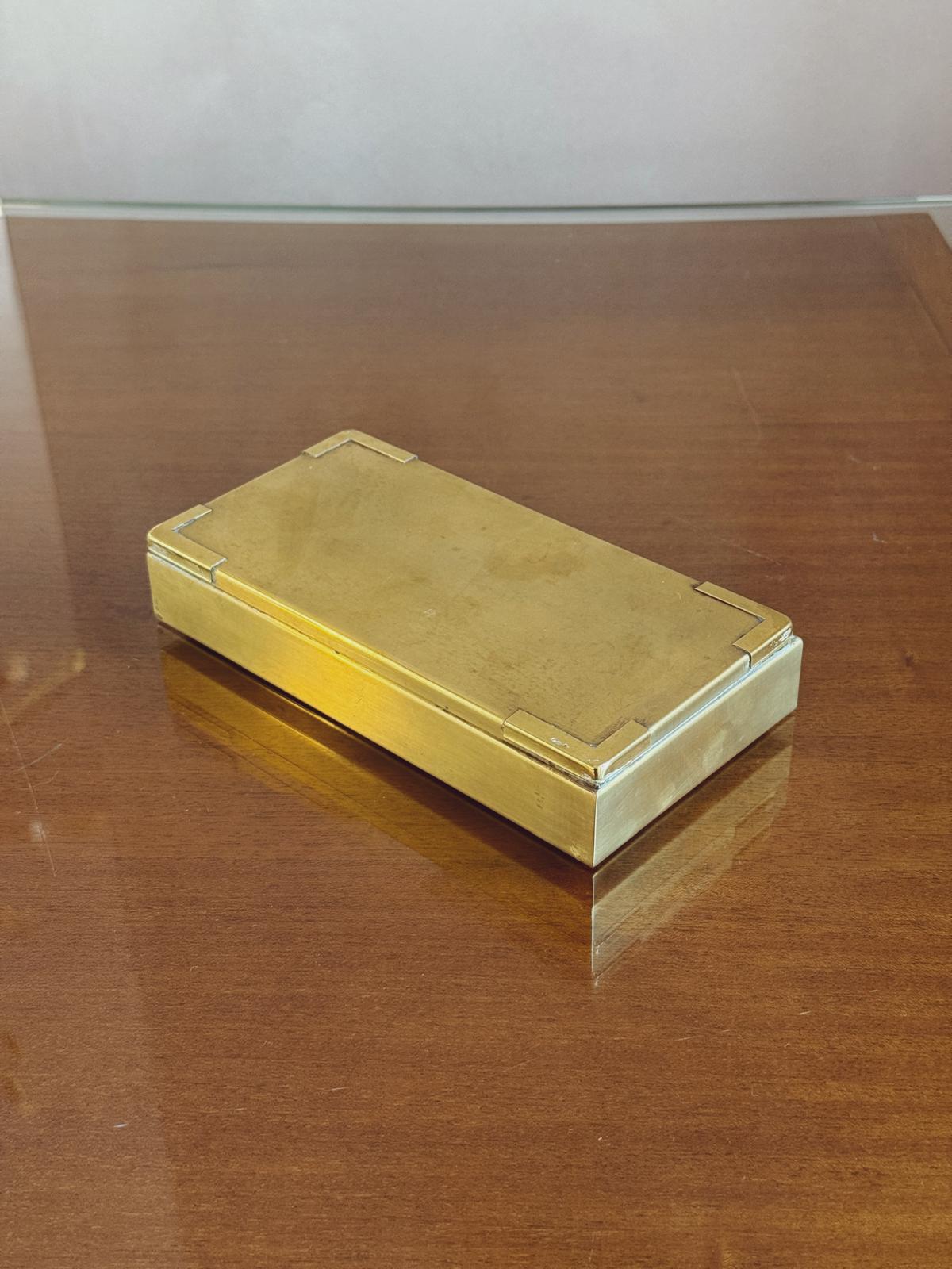 1970s Brass Desk Box with decorative corners
