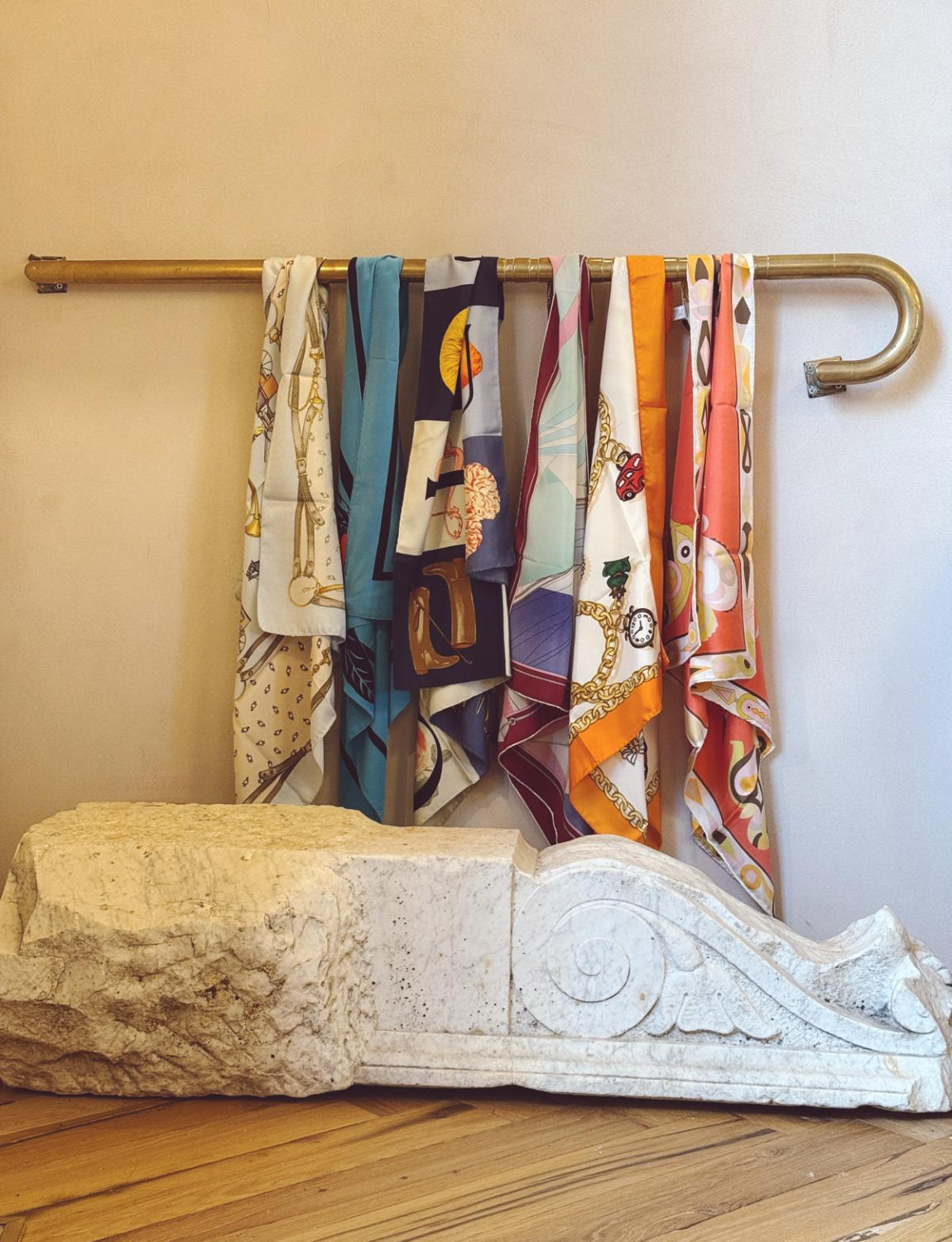 1970s Italian Equestrian Silk Scarf