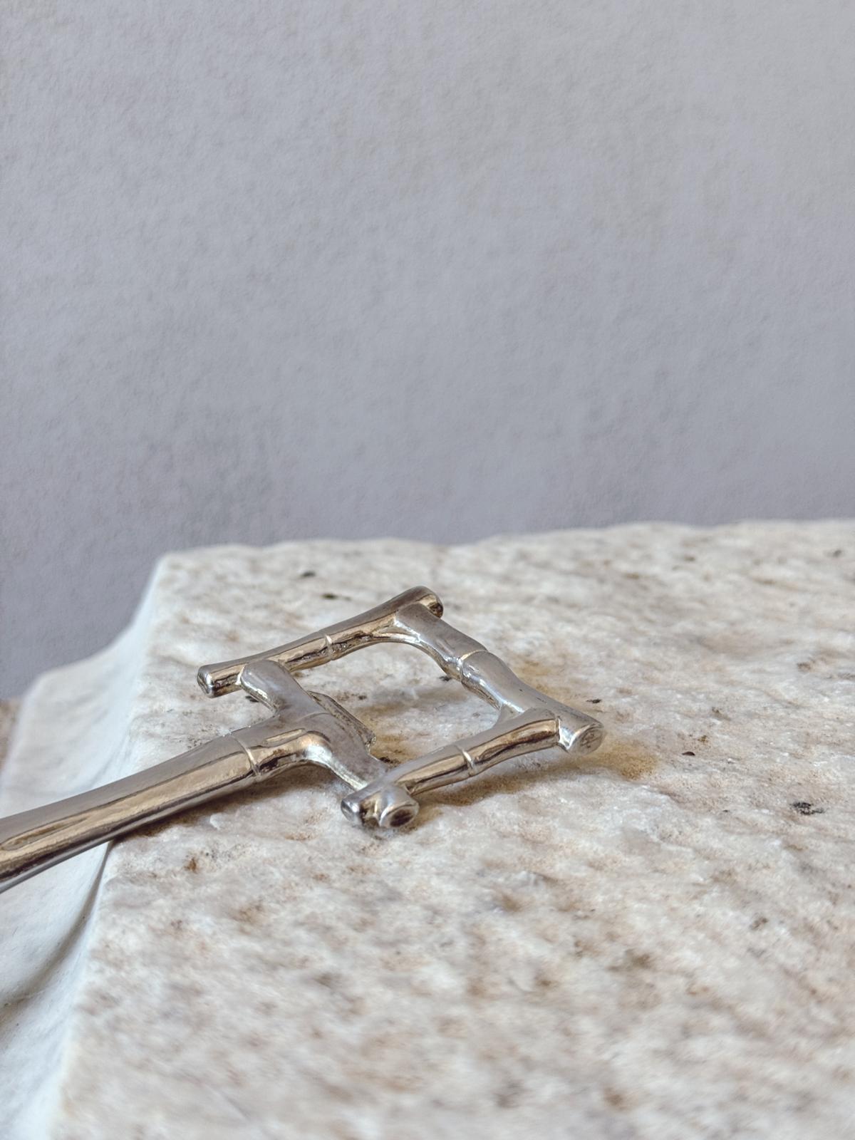 1970s Silver-plated Bamboo Bottle Opener
