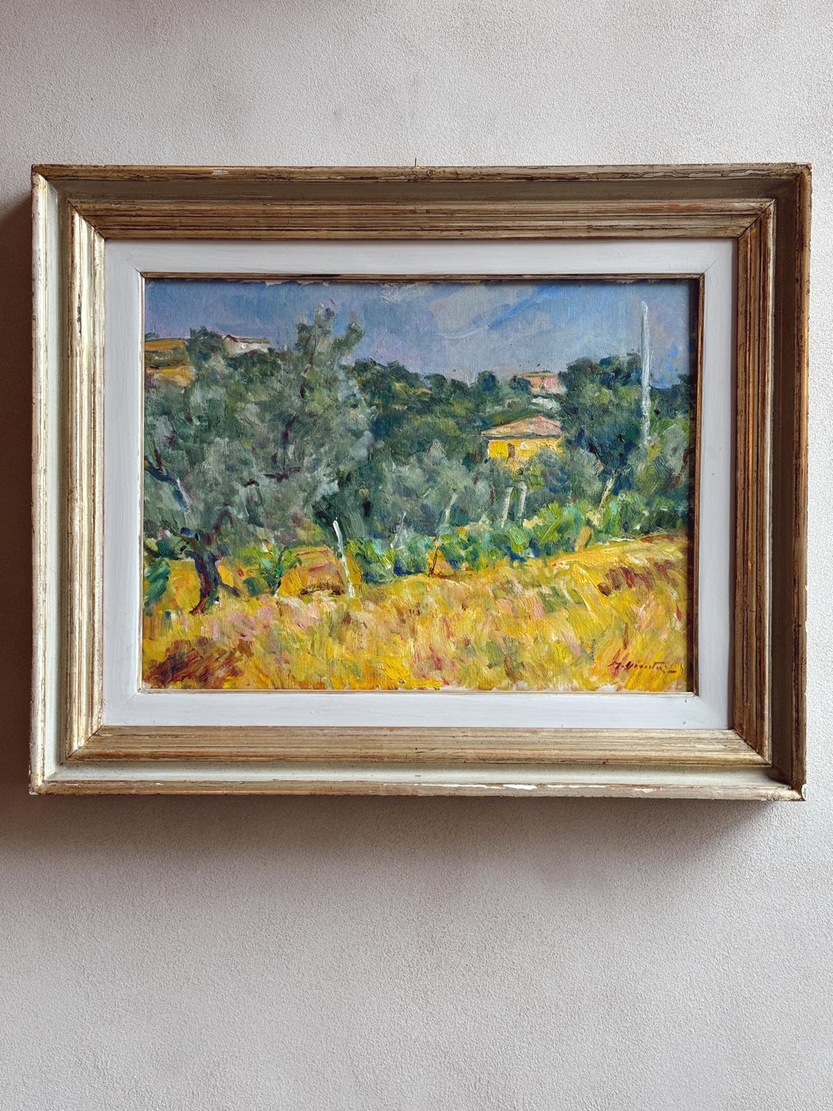 “Campagna Toscana Montepulciano” 1978 Oil Painting by Mario Disertori