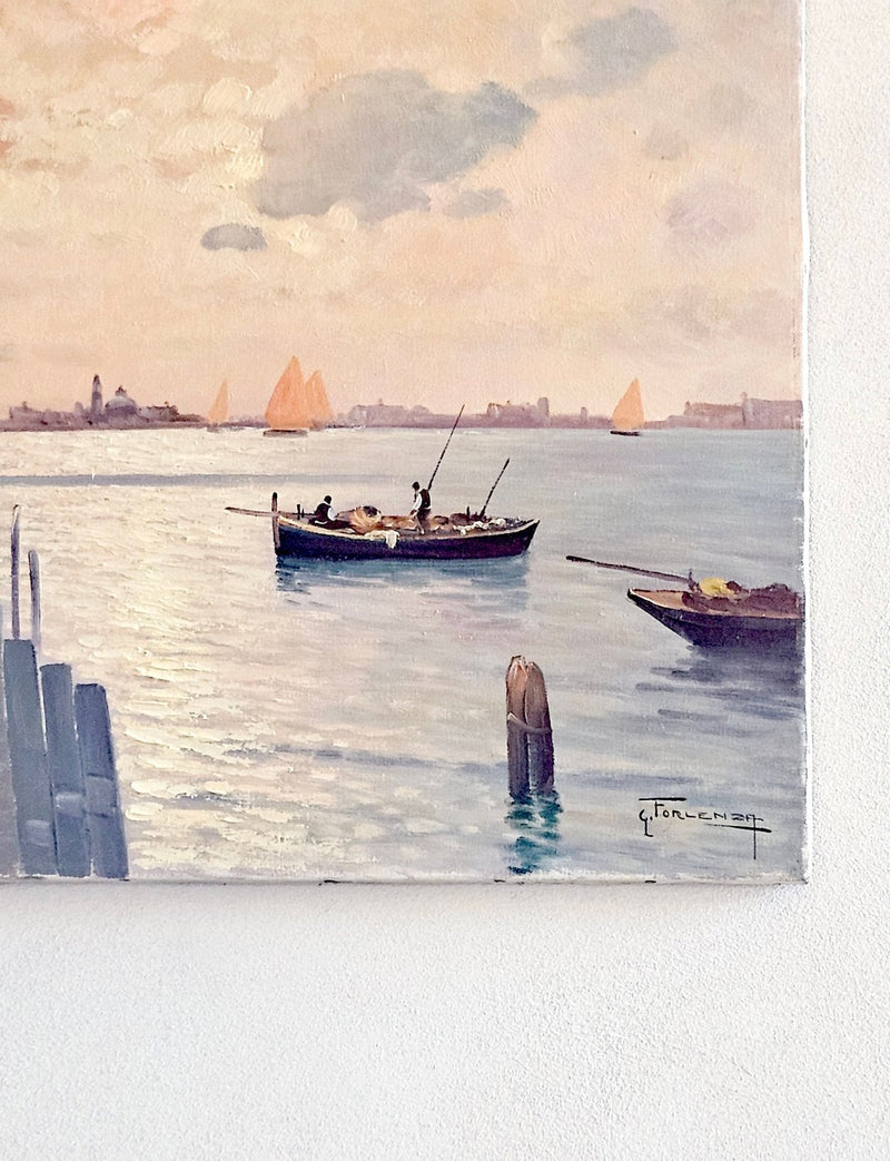 1930s Venezia Oil Painting by Forlenza