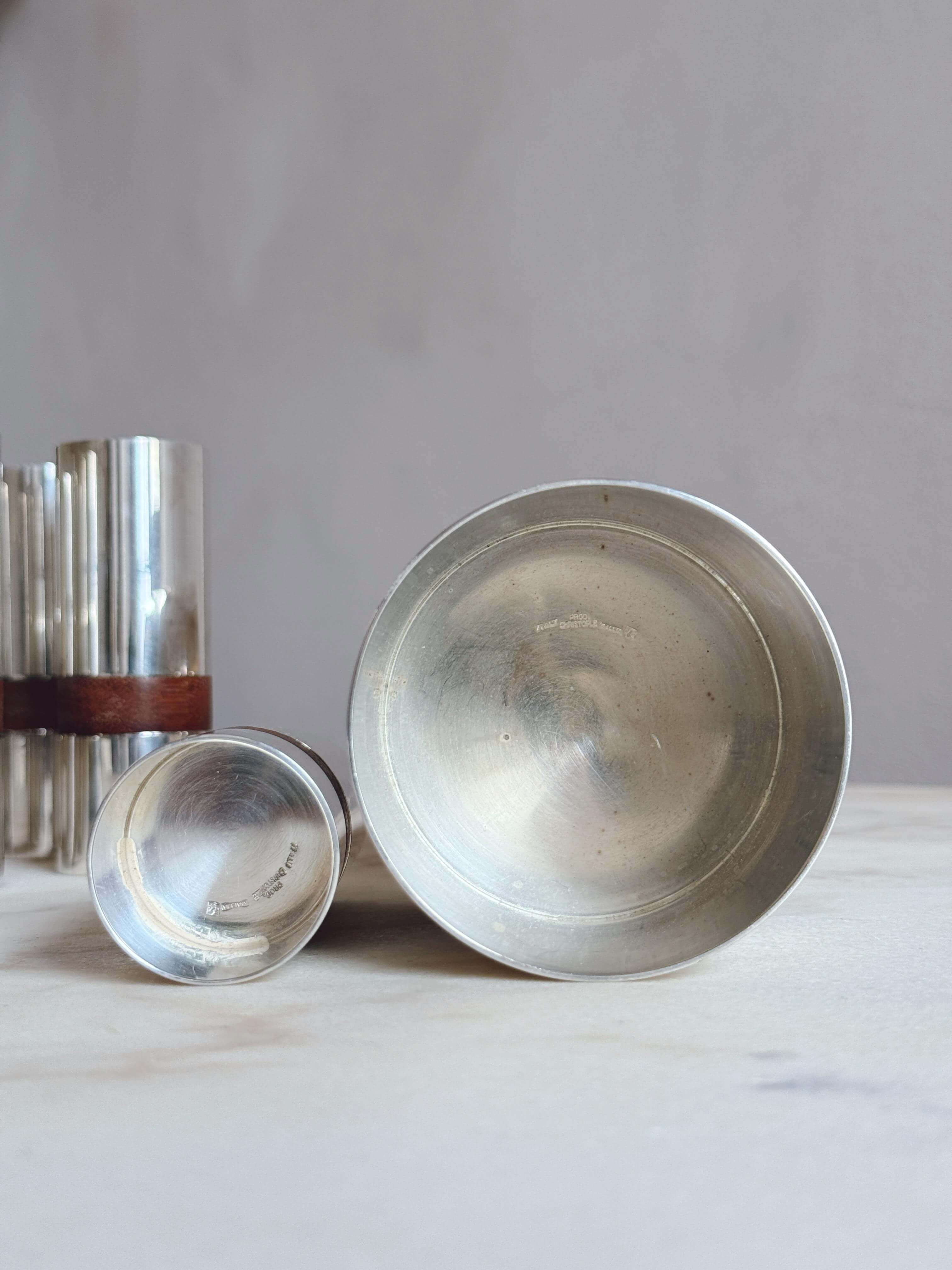 1960s Lino Sabattini for Christofle Silver and Teak Cocktail Set