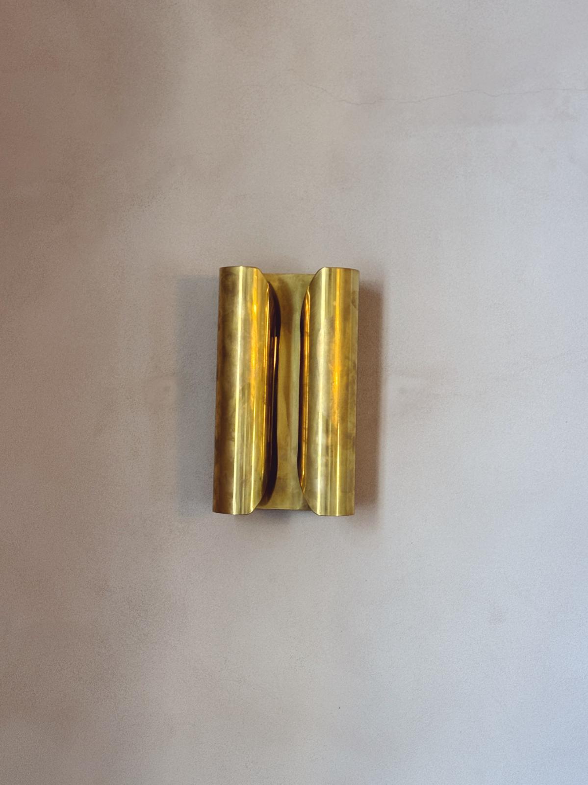 1970s Folded Brass Italian Wall Lights