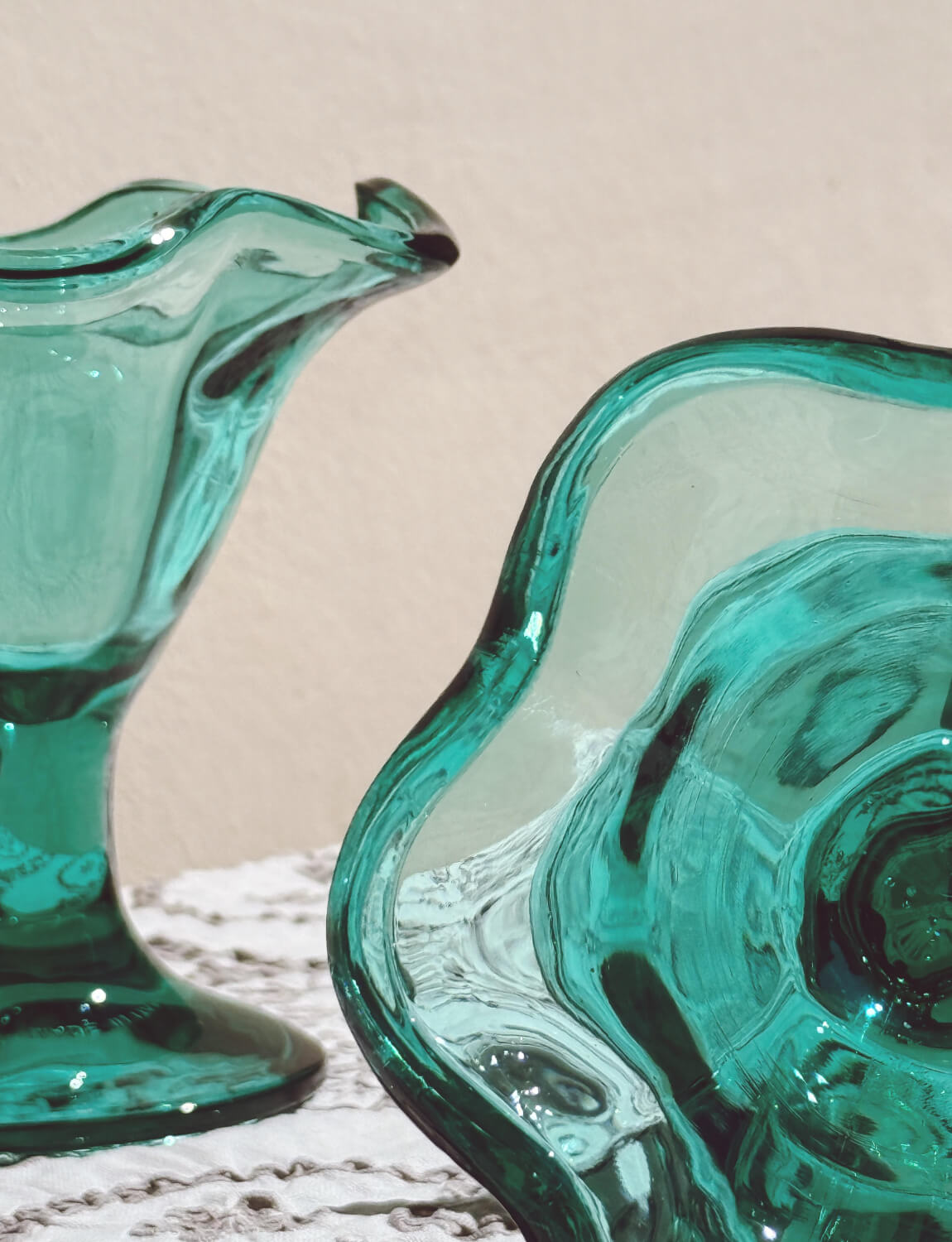 Set of Six Green Gelato Bowls