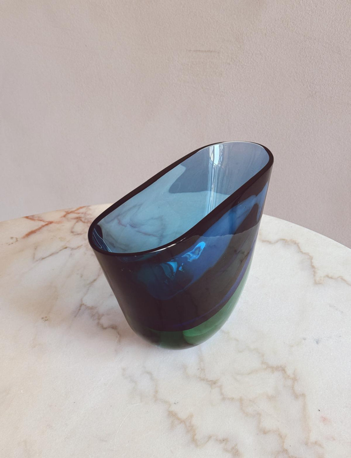 1960s Large Blue Flavio Poli Sommerso Vase