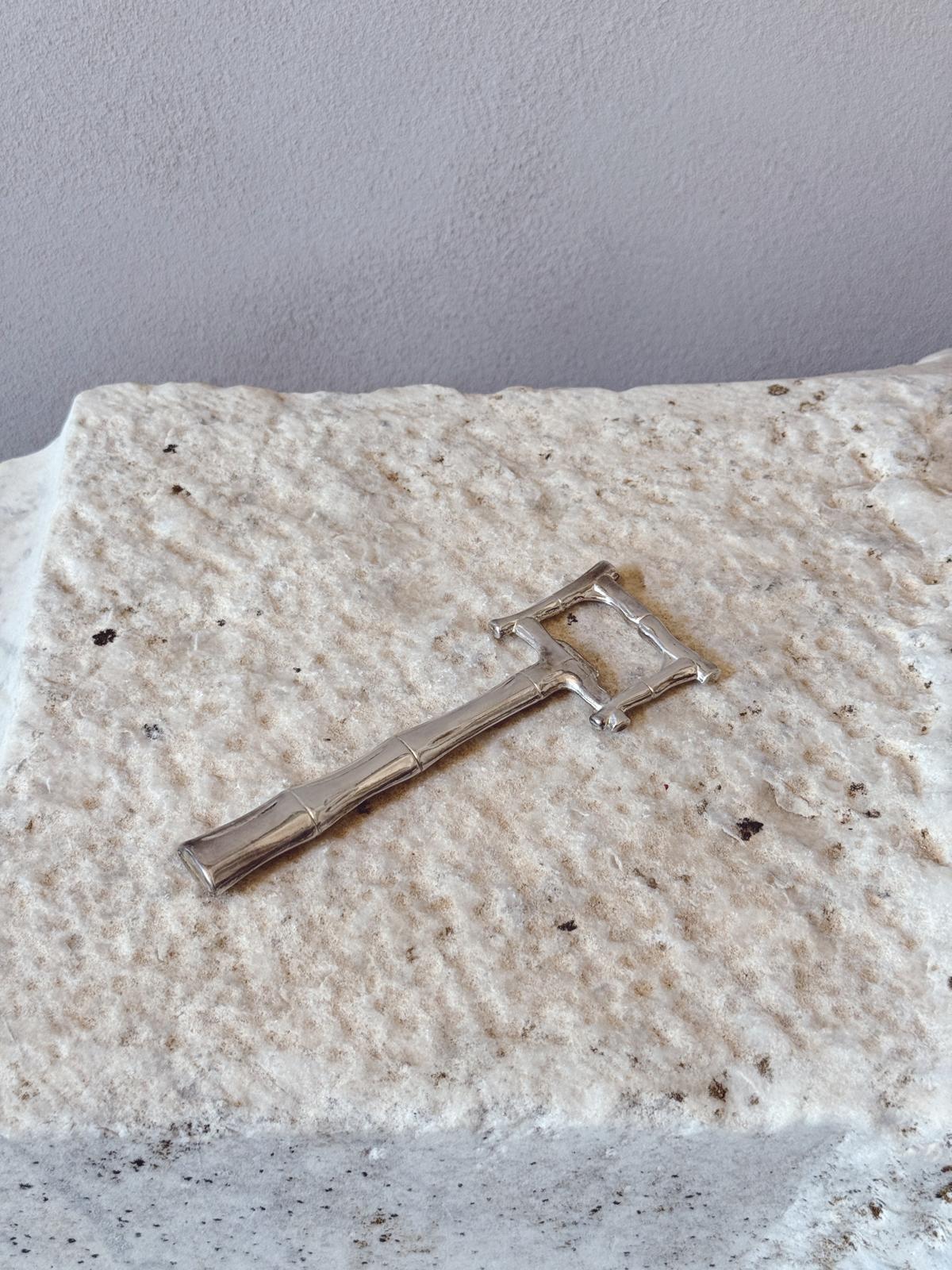 1970s Silver-plated Bamboo Bottle Opener