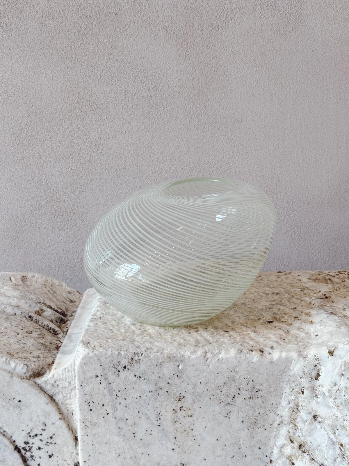 1970s Venini Striped Organic Vase
