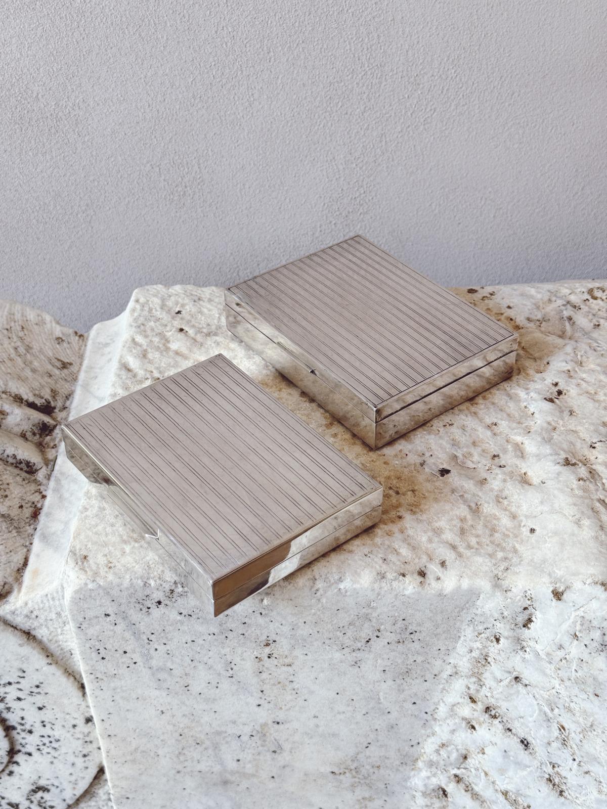 1970s Sterling Silver Desk Boxes