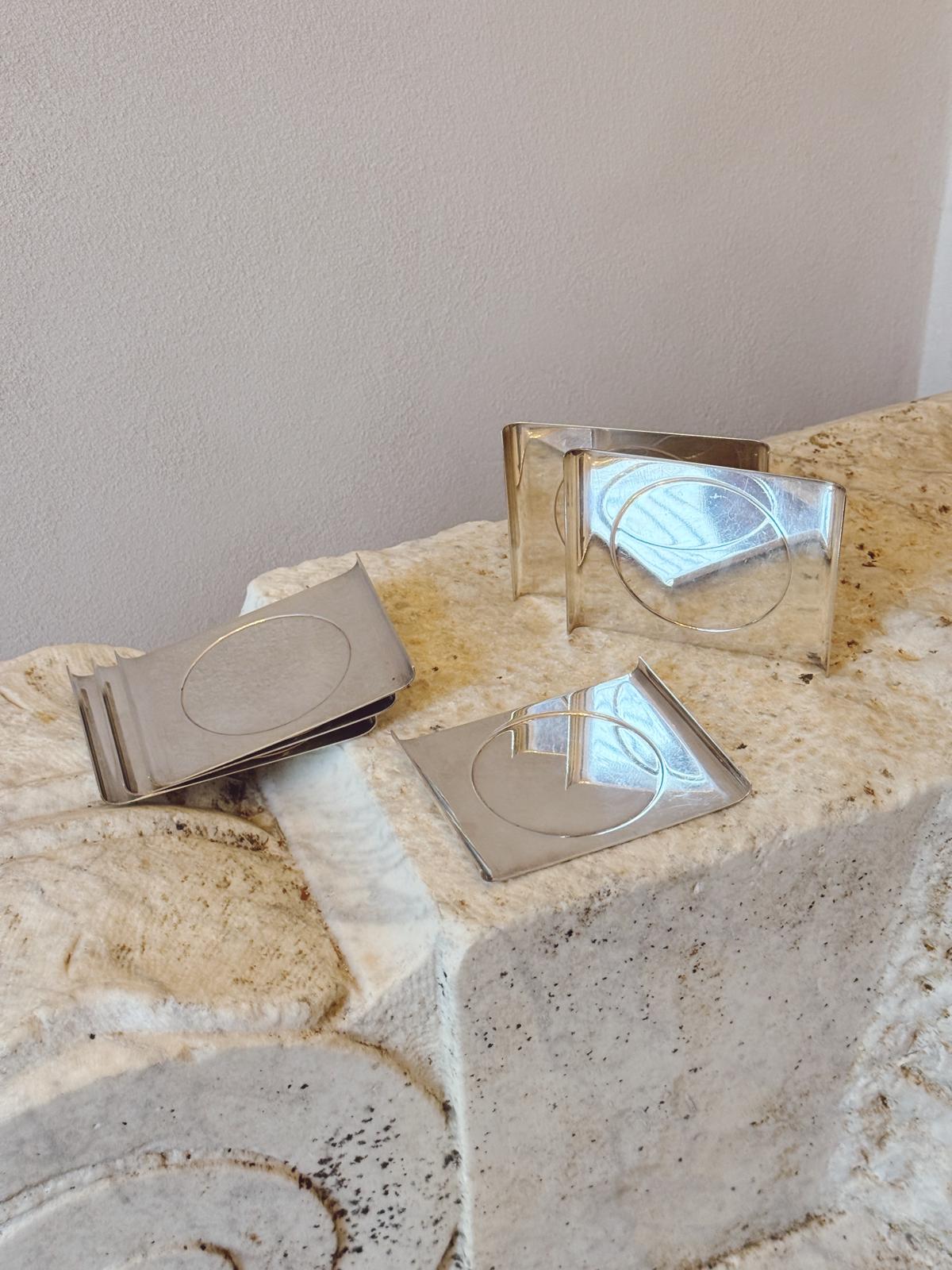 1960s Lino Sabattini Silver-plated Modernist Coasters