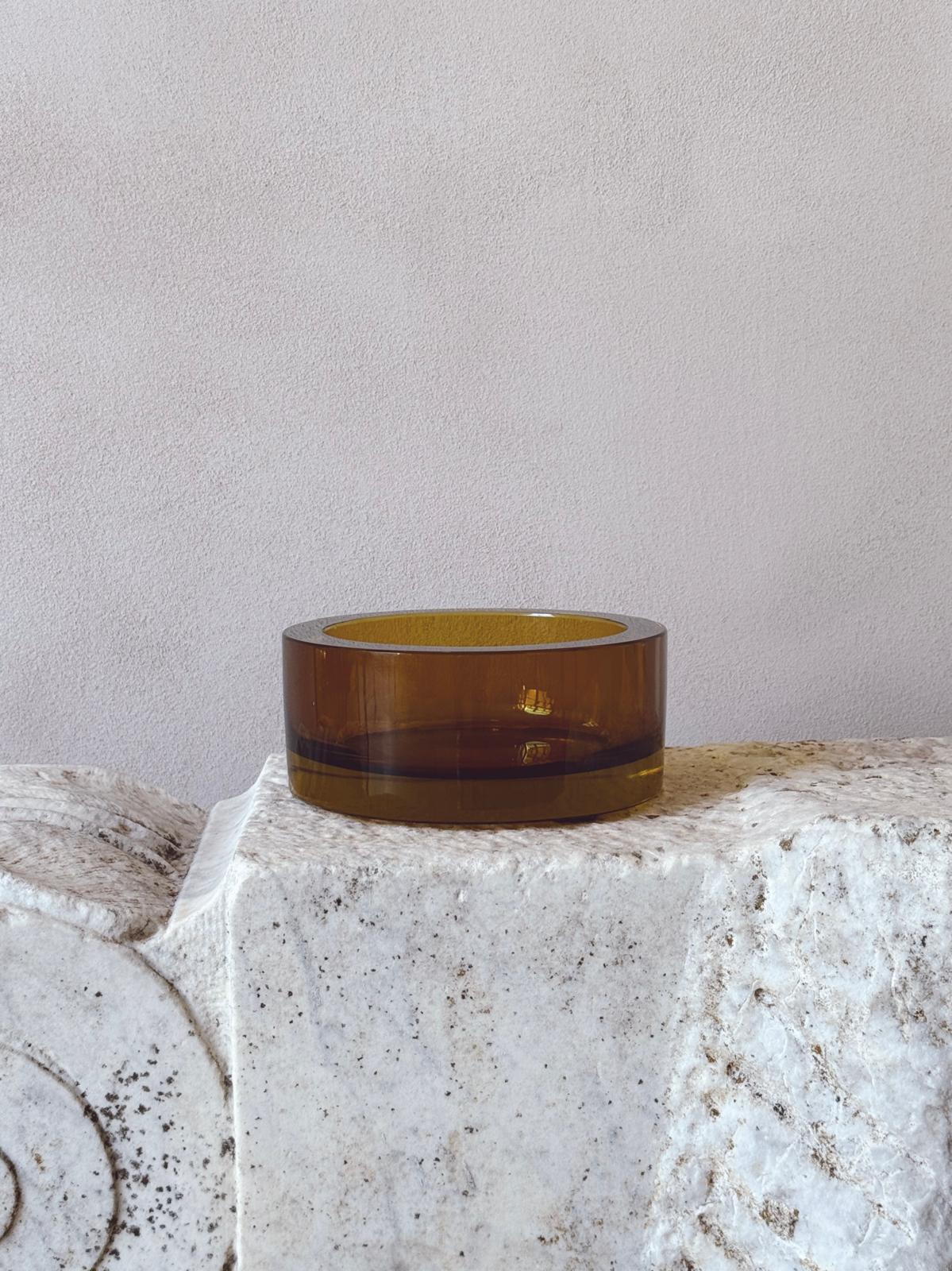 1960s Sommerso Deep Yellow Bowl by Flavio Poli