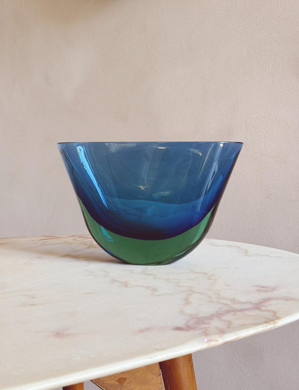 1960s Large Blue Flavio Poli Sommerso Vase