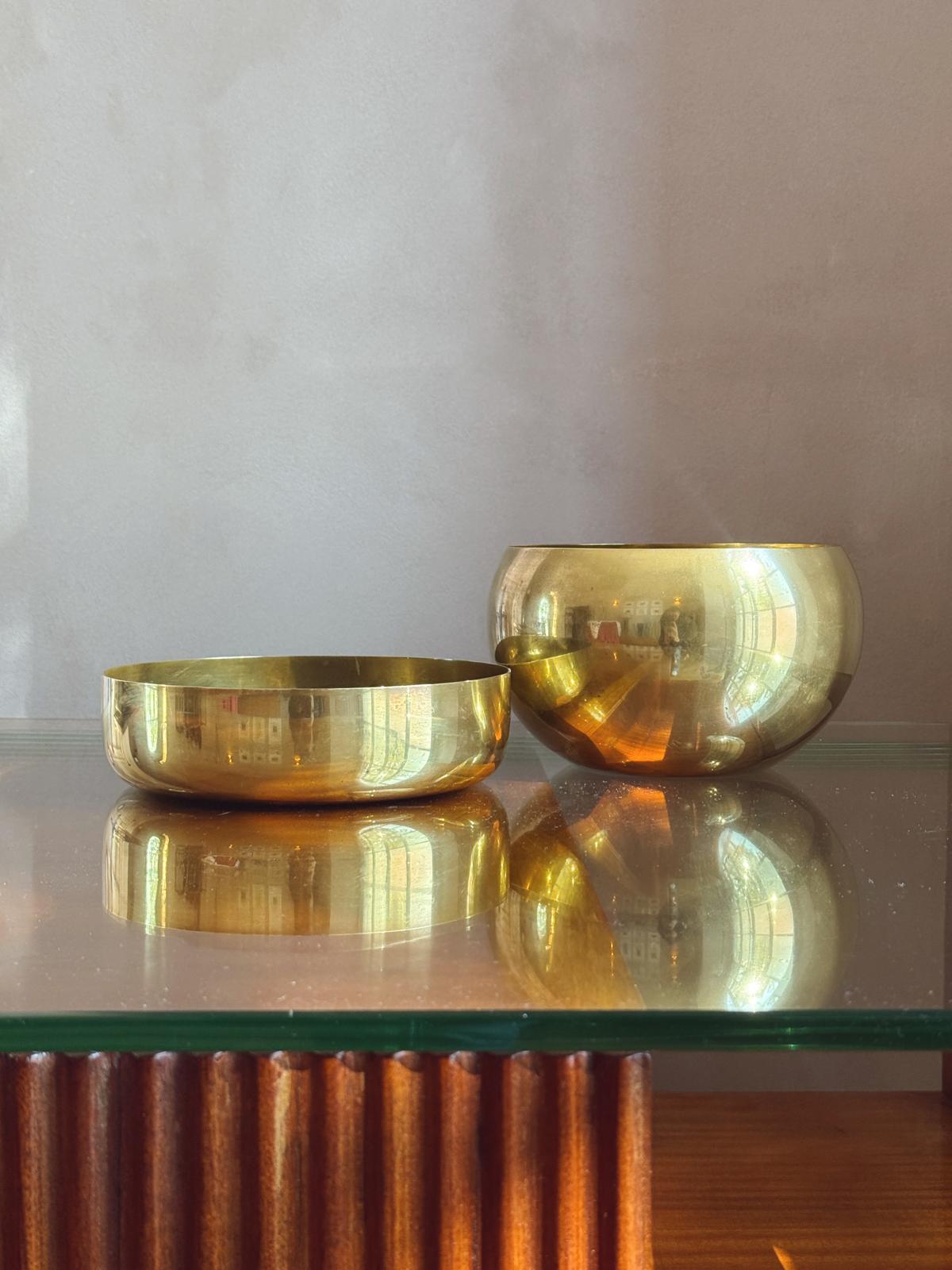 Pair of 1970s Italian Brass Bowls