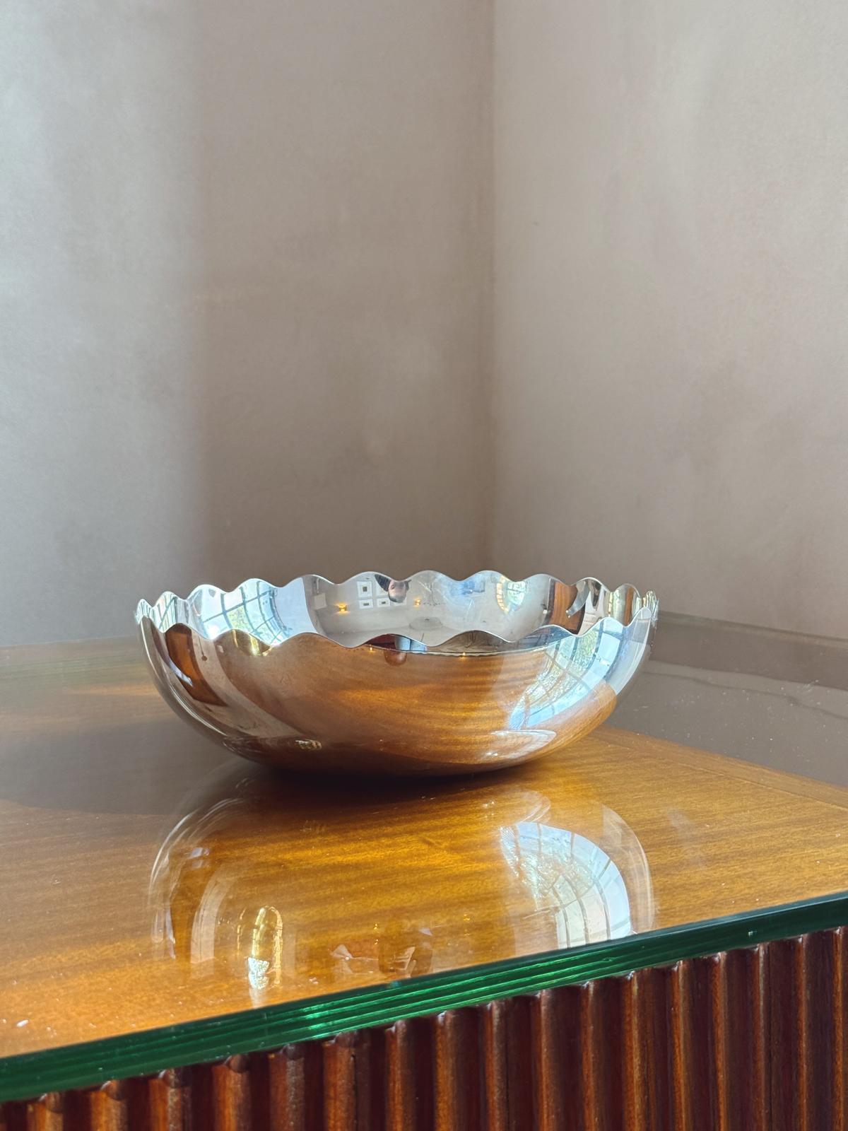 1970s Silver-plated Bowl by Cleto Munari