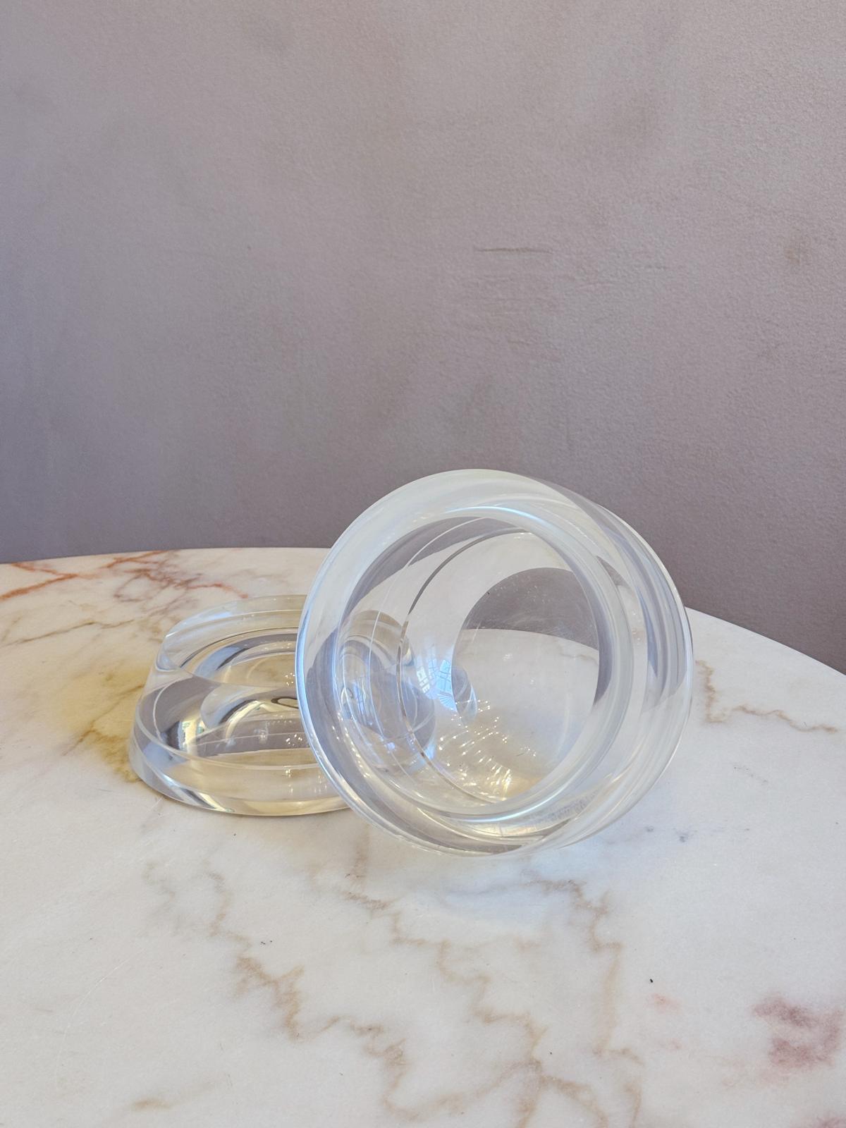 1970s Oval Plexiglass Ice Bucket