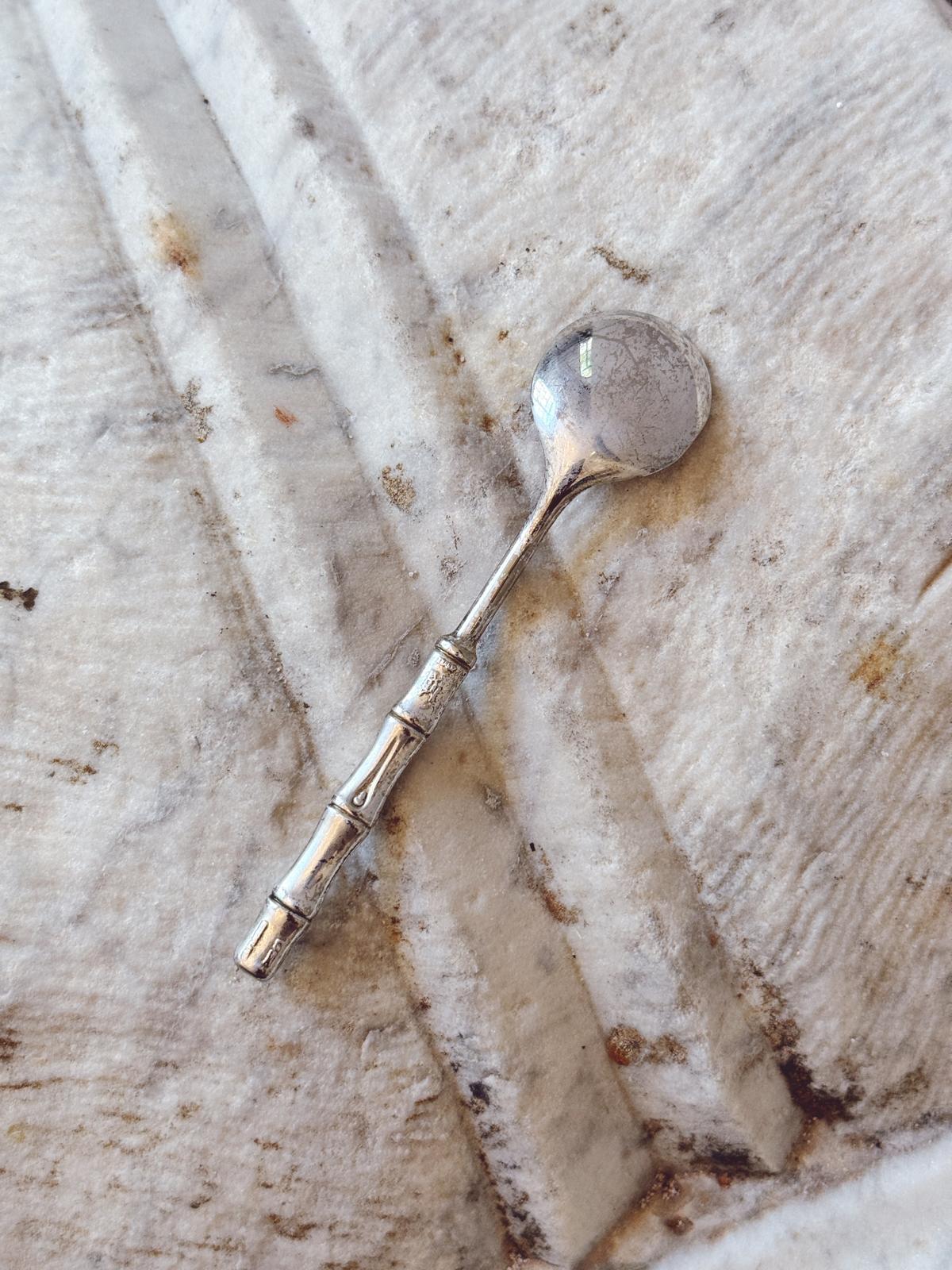Set of 6 1970s Silver-plated 'Bamboo' Teaspoons