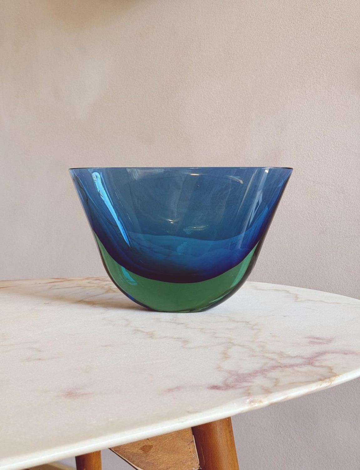 1960s Large Blue Flavio Poli Sommerso Vase
