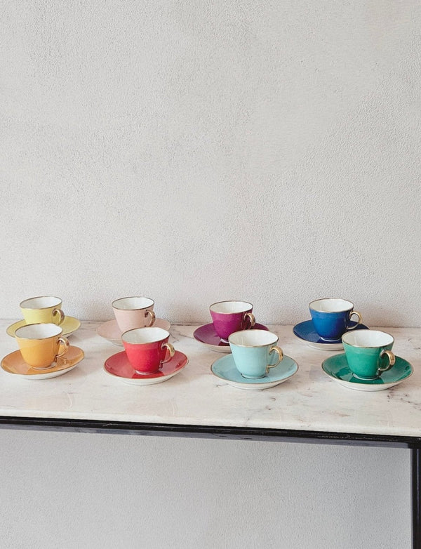 Set of 8 1940s Richard Ginori Multi-colour Espresso Cups