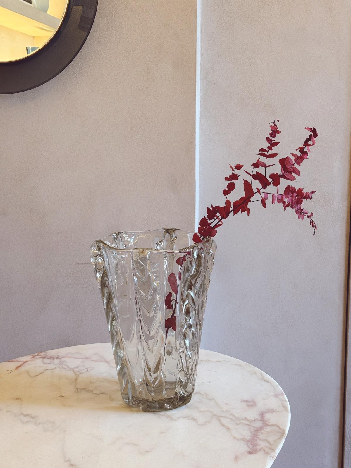 1950s Extra Large Plaited Venini Vase