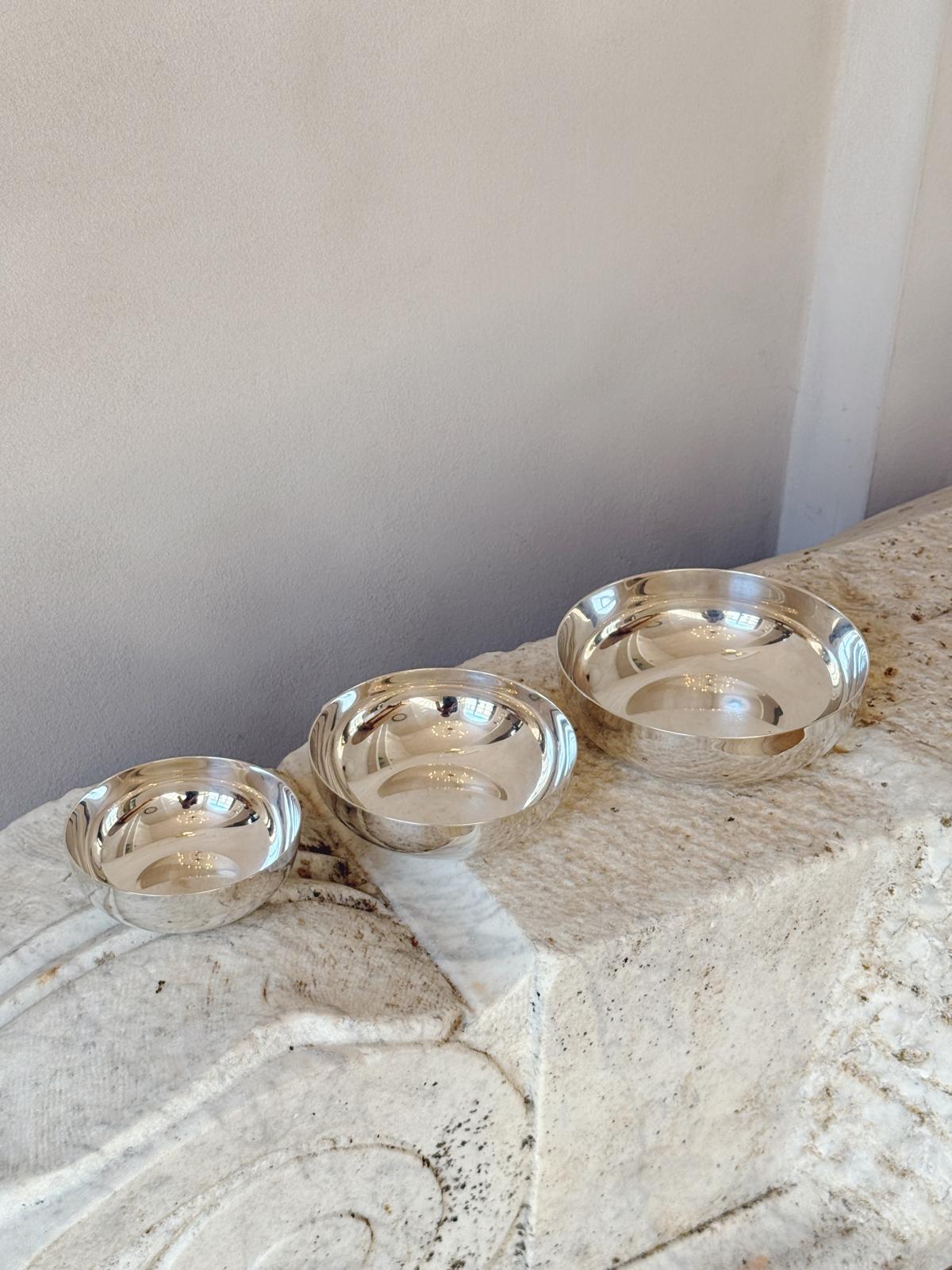 Set of three 1960s Christofle Silver Bowls