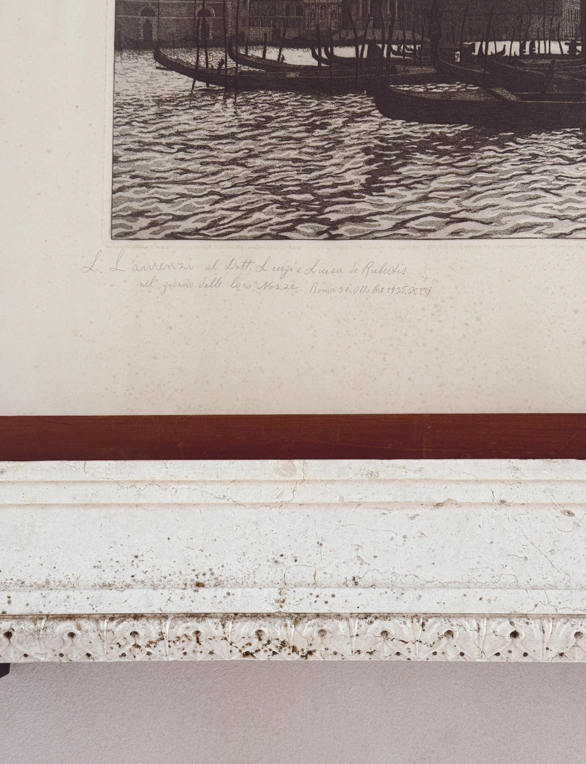 1935 Laurenzio Laurenzi Acqua Forte Etching of Venezia