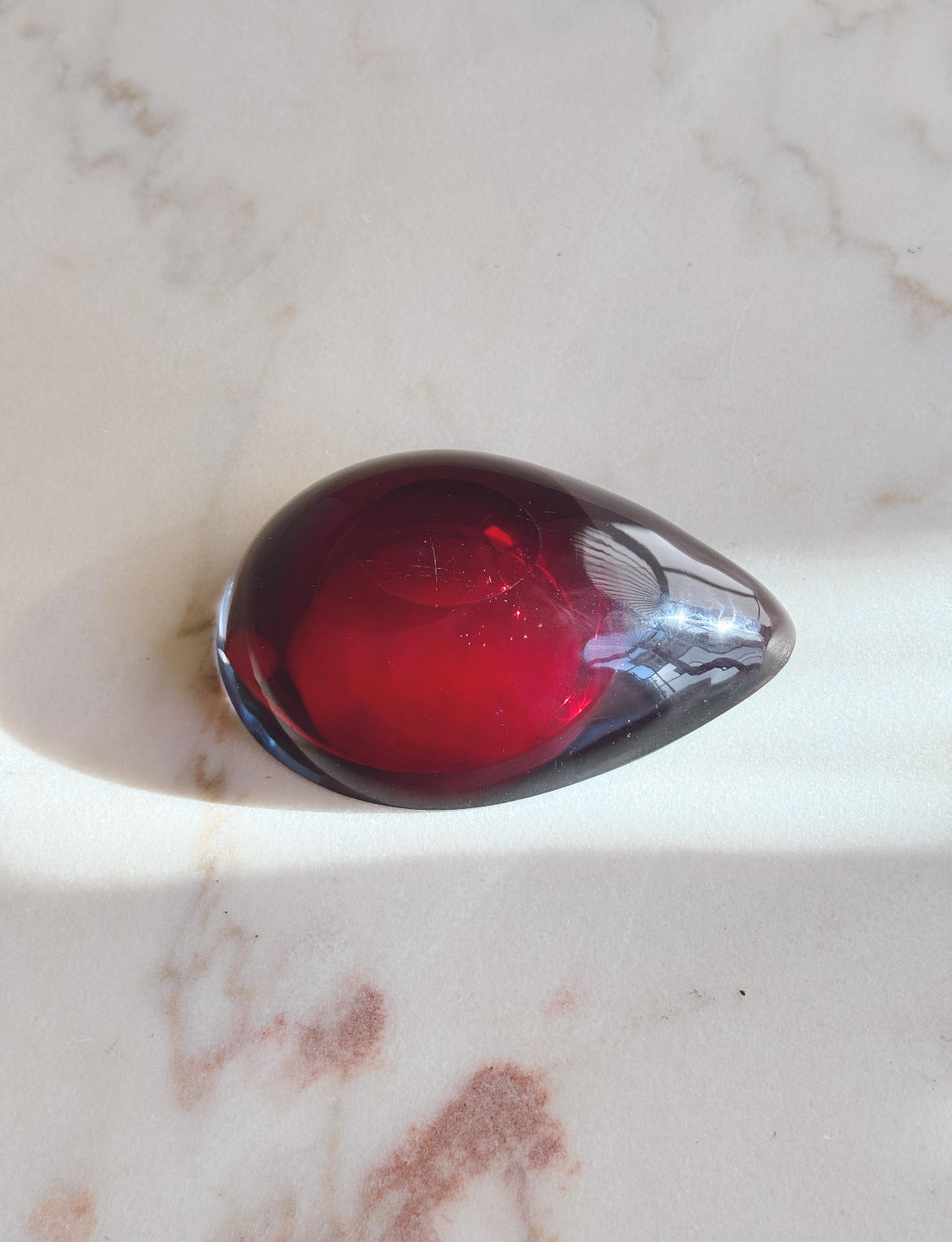 Flavio Poli 1960s Oval Sommerso Bowl in Pink & Red