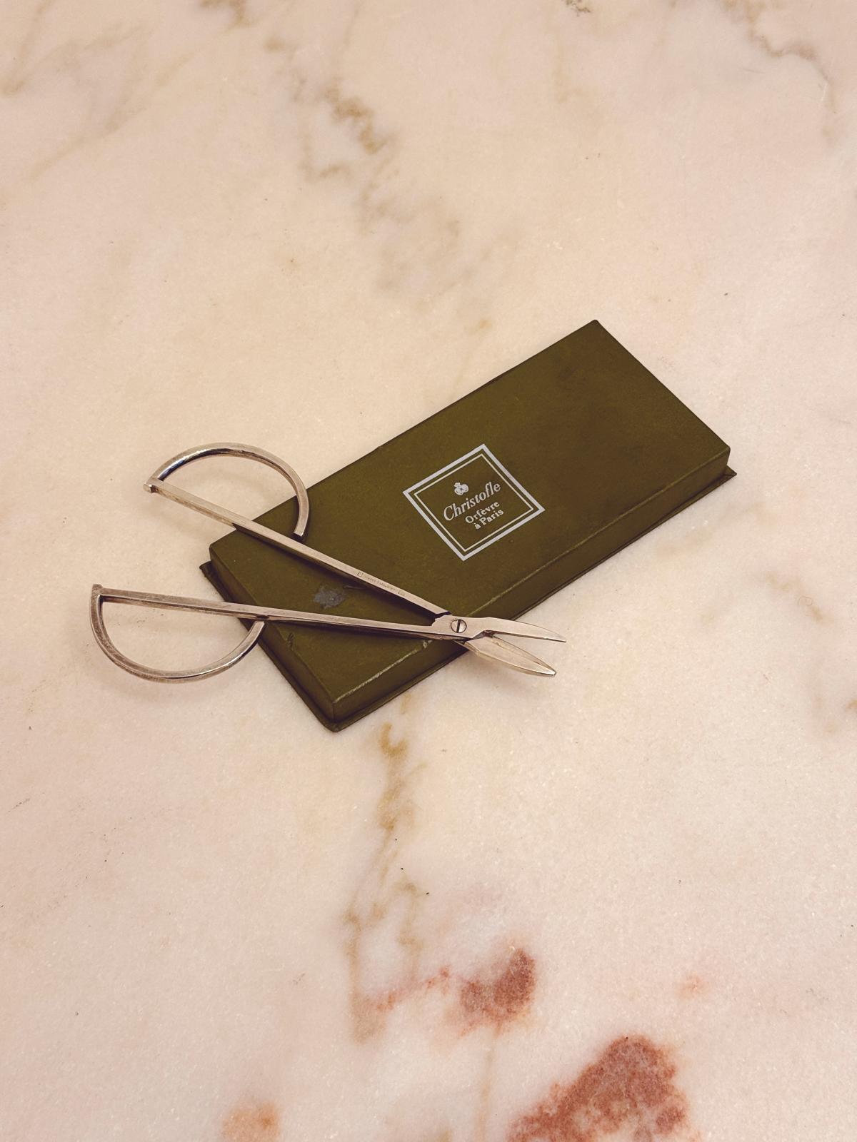 1960s Cristofle Silver 'Grape' Scissors for fruit bowls