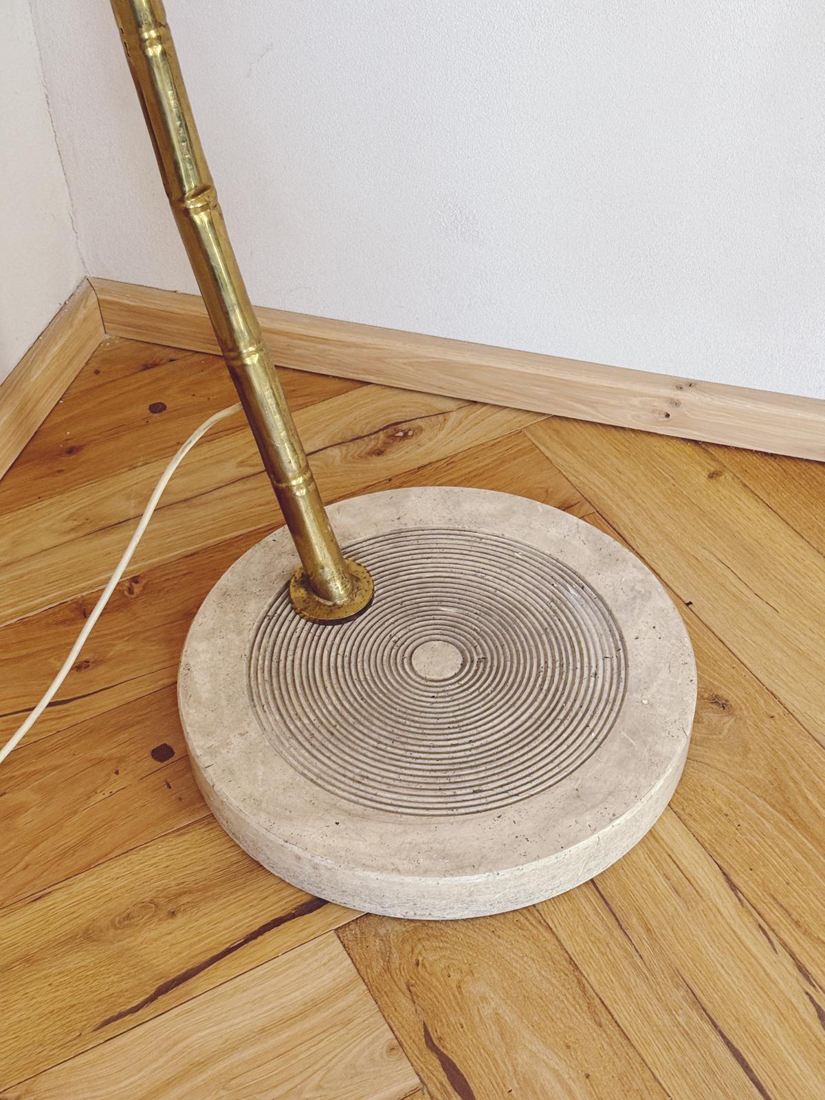 1960s Extra Large Brass Bamboo Leaf Floor Lamp