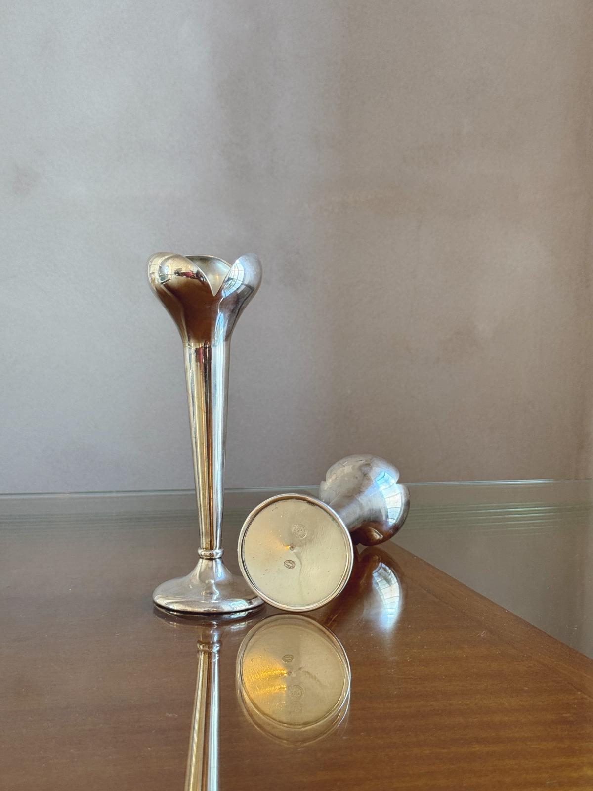 Pair of 1950s Candlesticks designed by Gio Ponti and made by Fratelli Calderoni