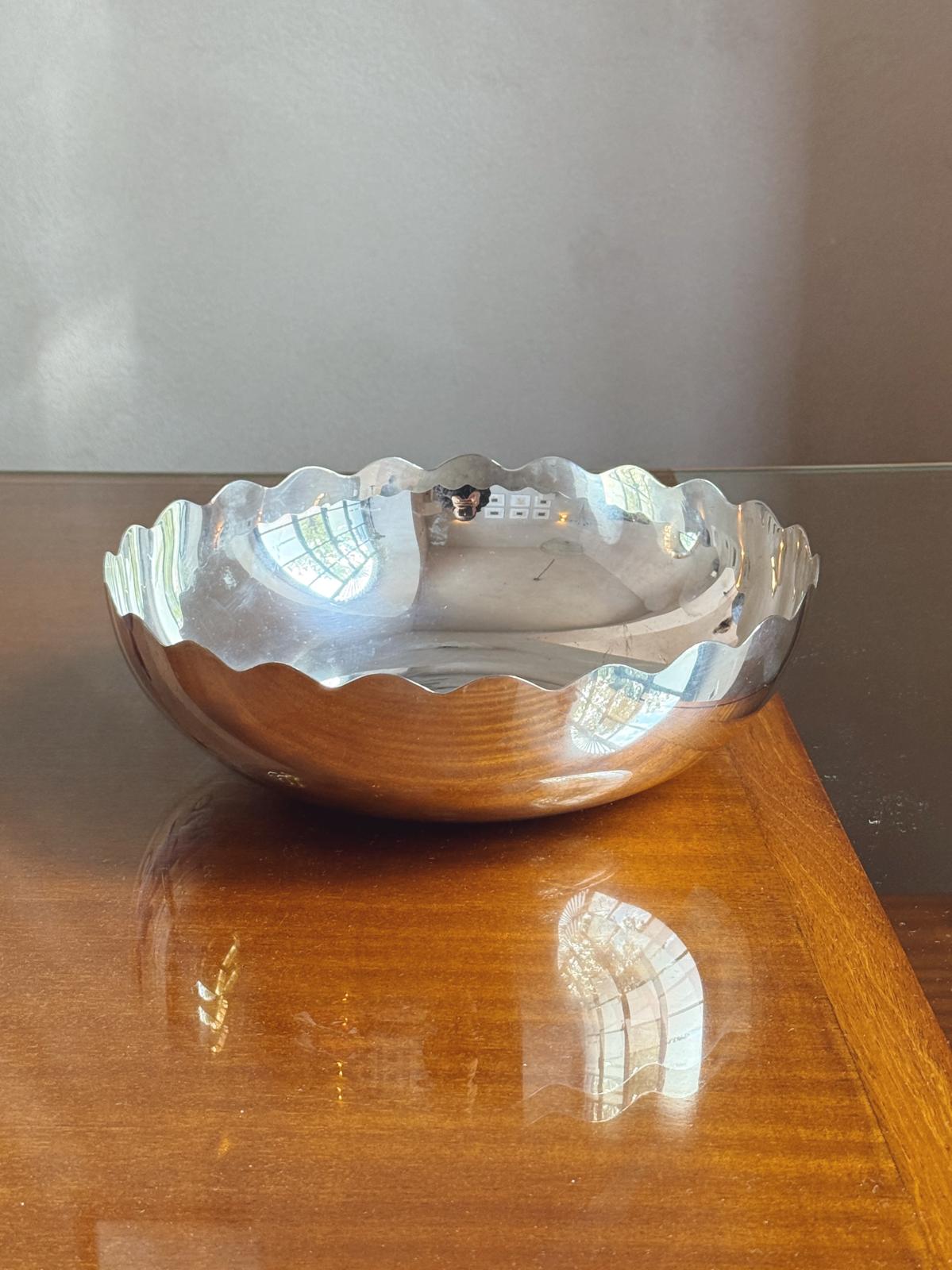 1970s Silver-plated Bowl by Cleto Munari