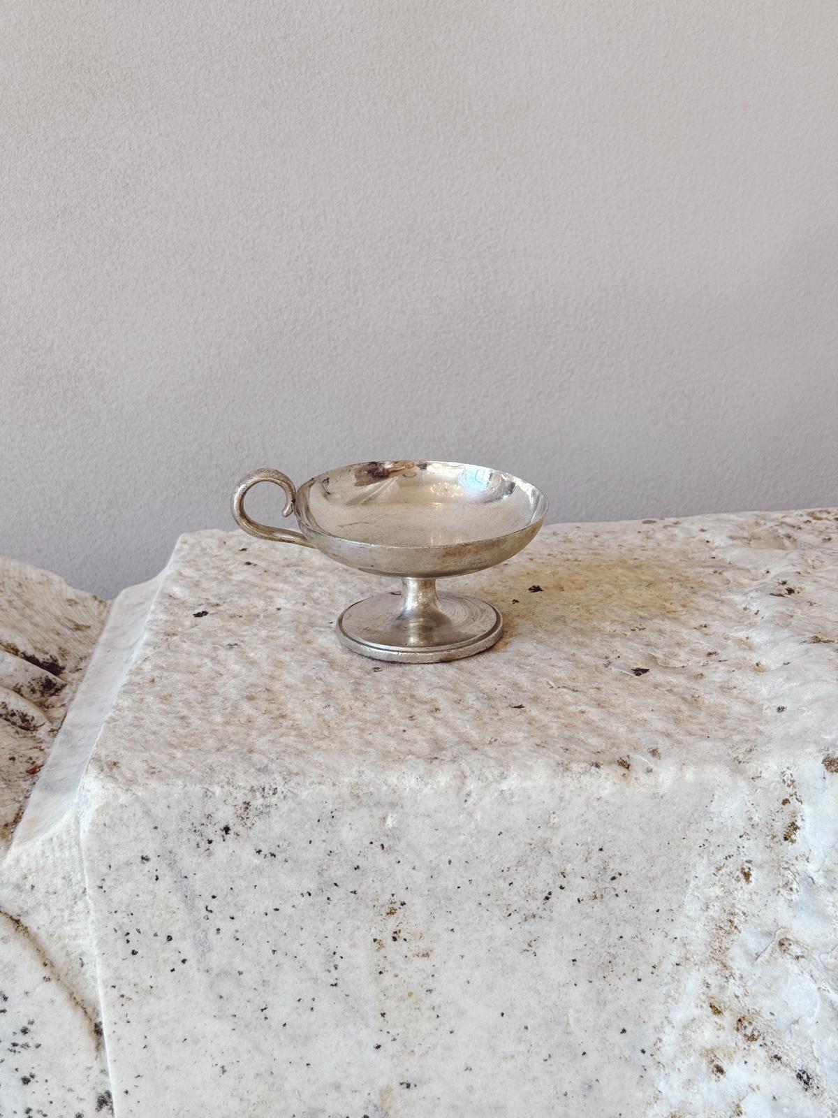 1940s Set of Six Metal Gelato Bowls with Handle by Fratelli Calderoni