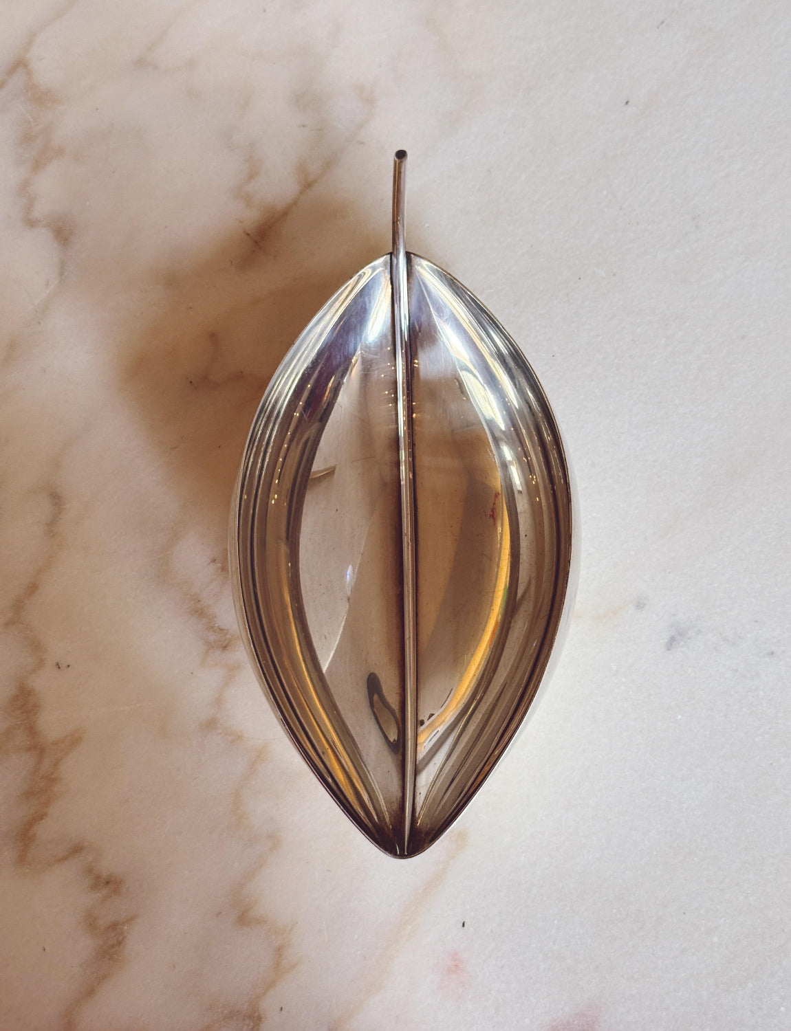 1960s Sabattini for Cristofle Silver Leaf Bowl