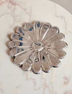 1970s Silver-plated Italian Flower Plate