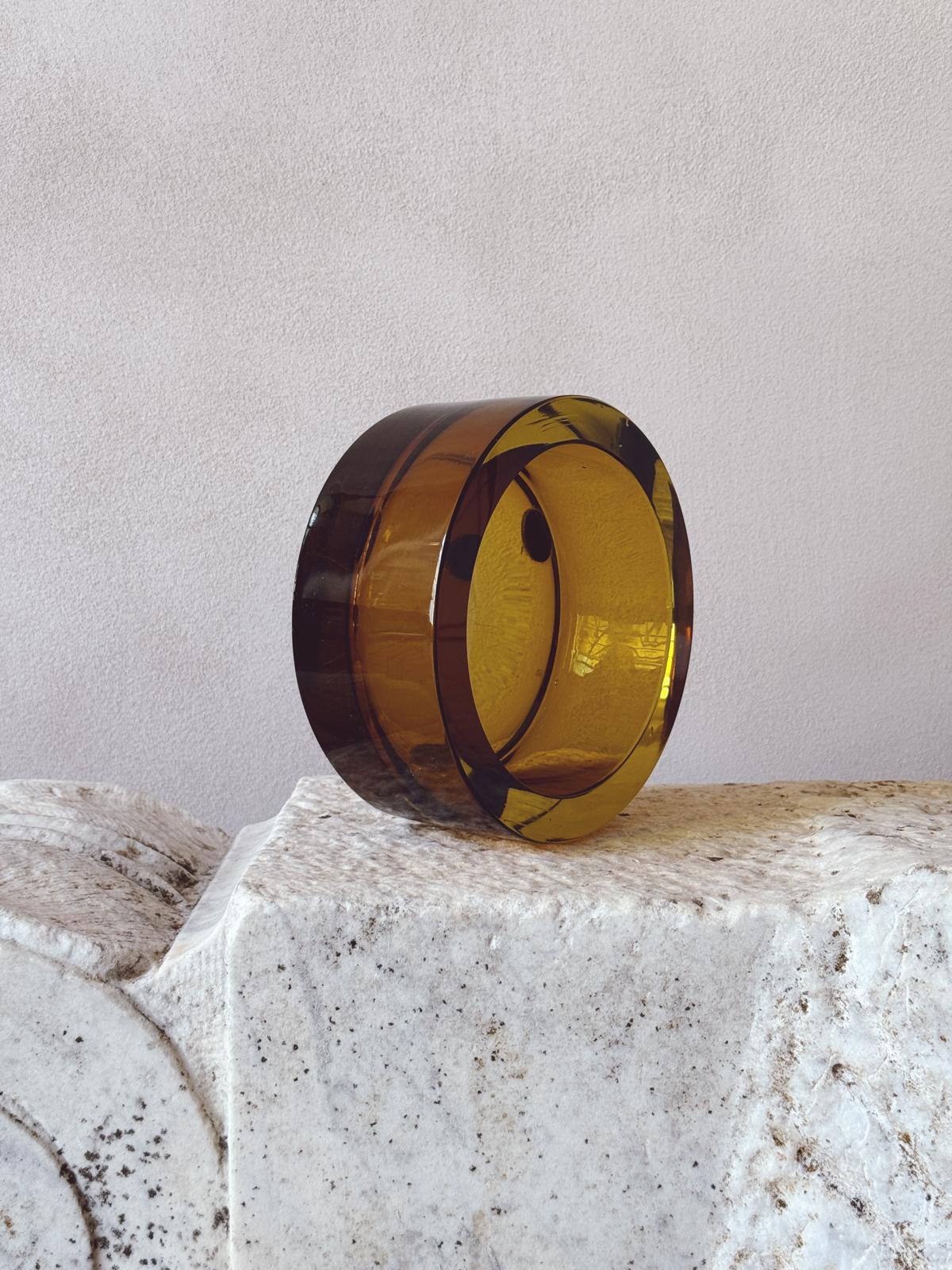1960s Sommerso Deep Yellow Bowl by Flavio Poli
