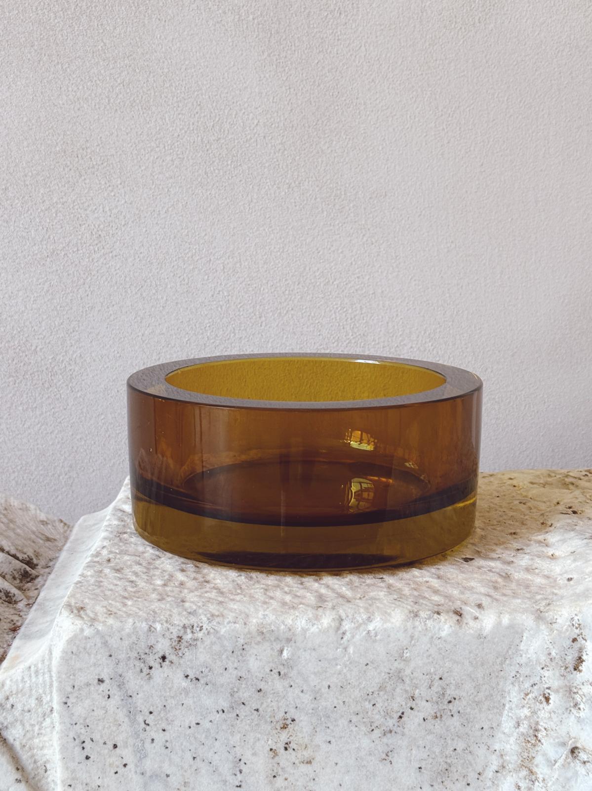 1960s Sommerso Deep Yellow Bowl by Flavio Poli