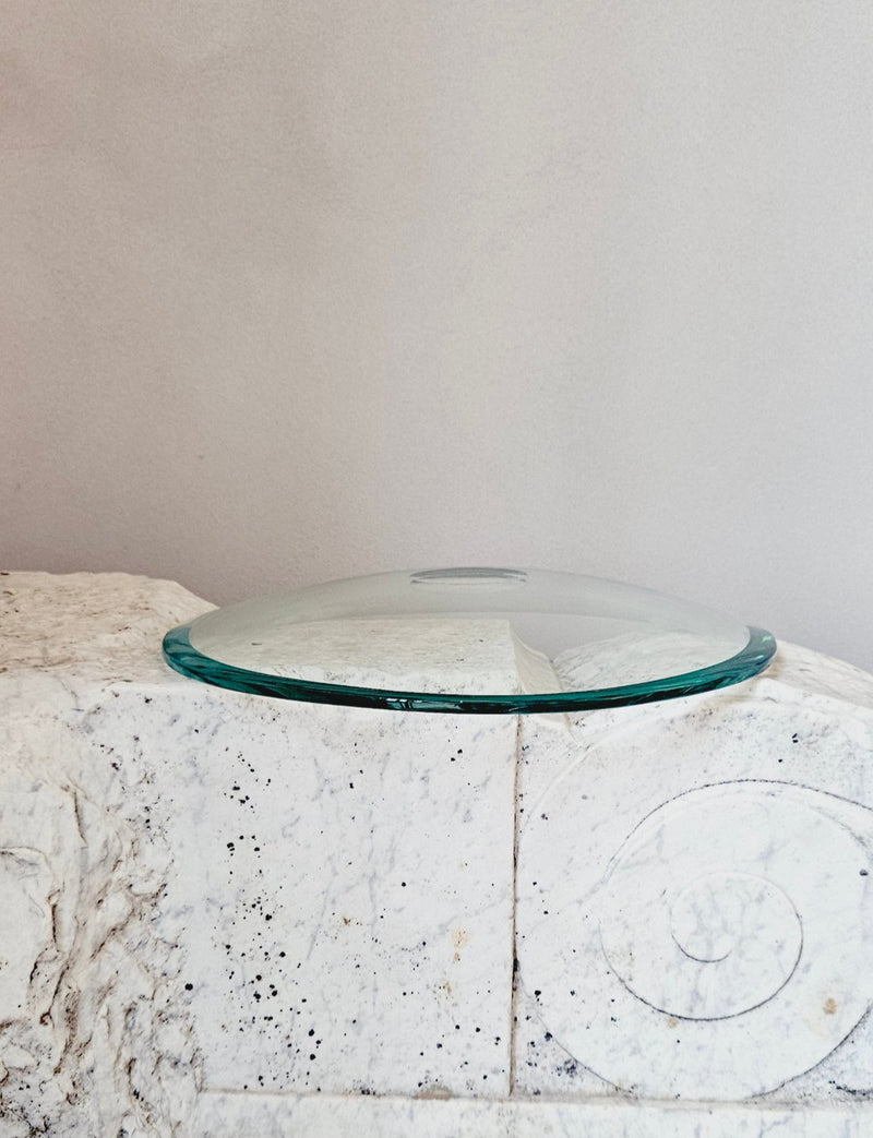 1950s Large Round Turquoise Fontana Arte centrepiece