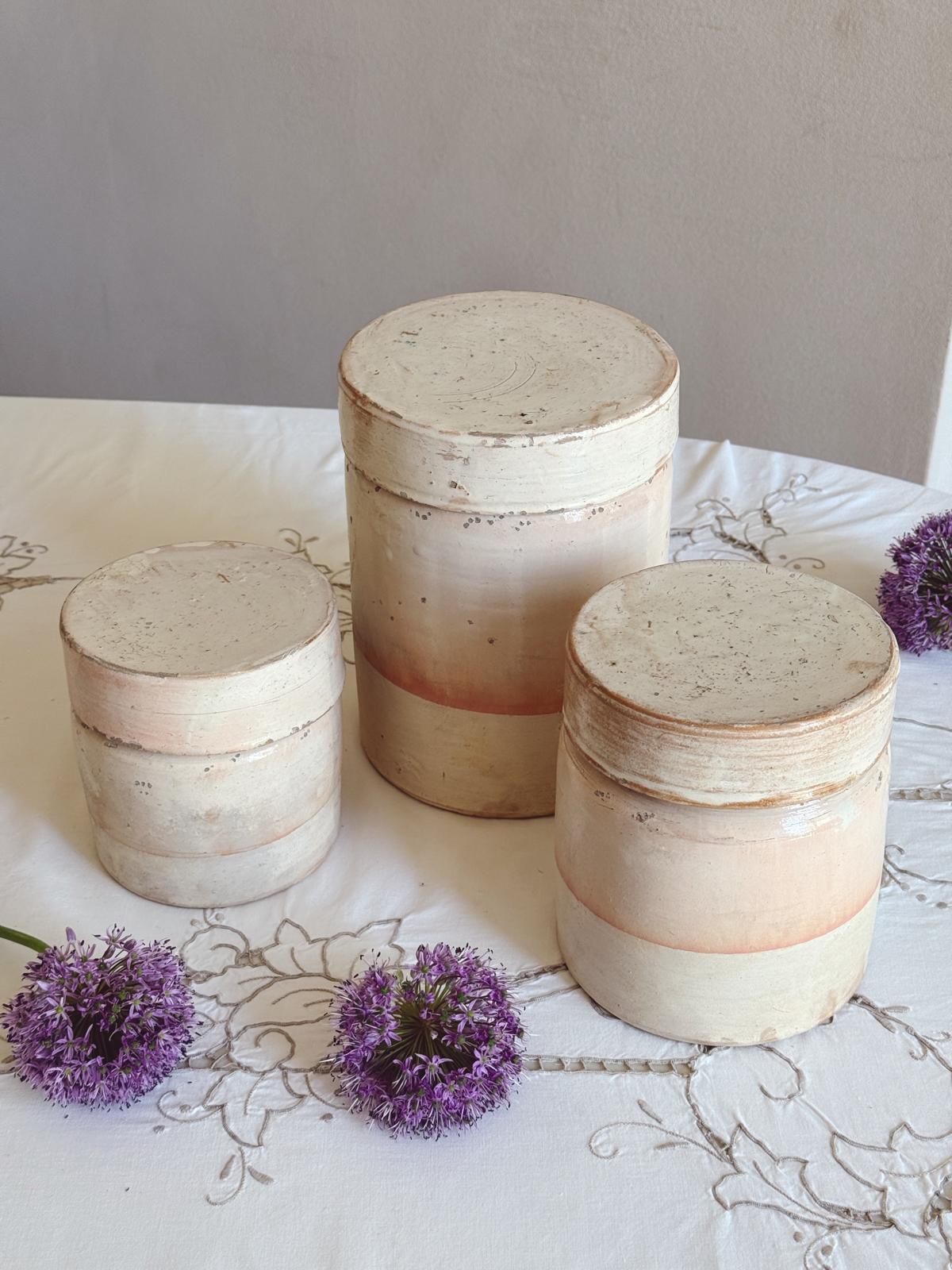 1940s Set of 3 Pugliese Pale Pink Pots