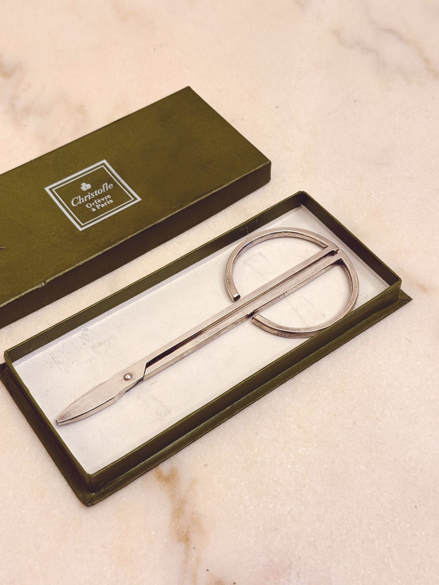 1960s Cristofle Silver 'Grape' Scissors for fruit bowls