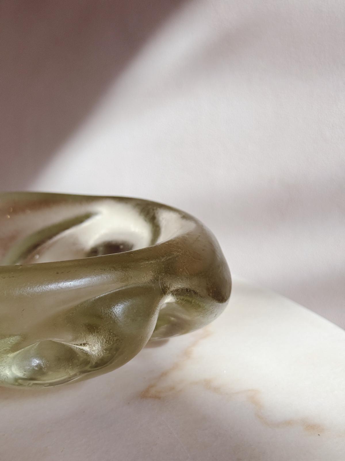 1960s Pair of Murano Glass Bowls in Frosted and Gold Leaf Glass