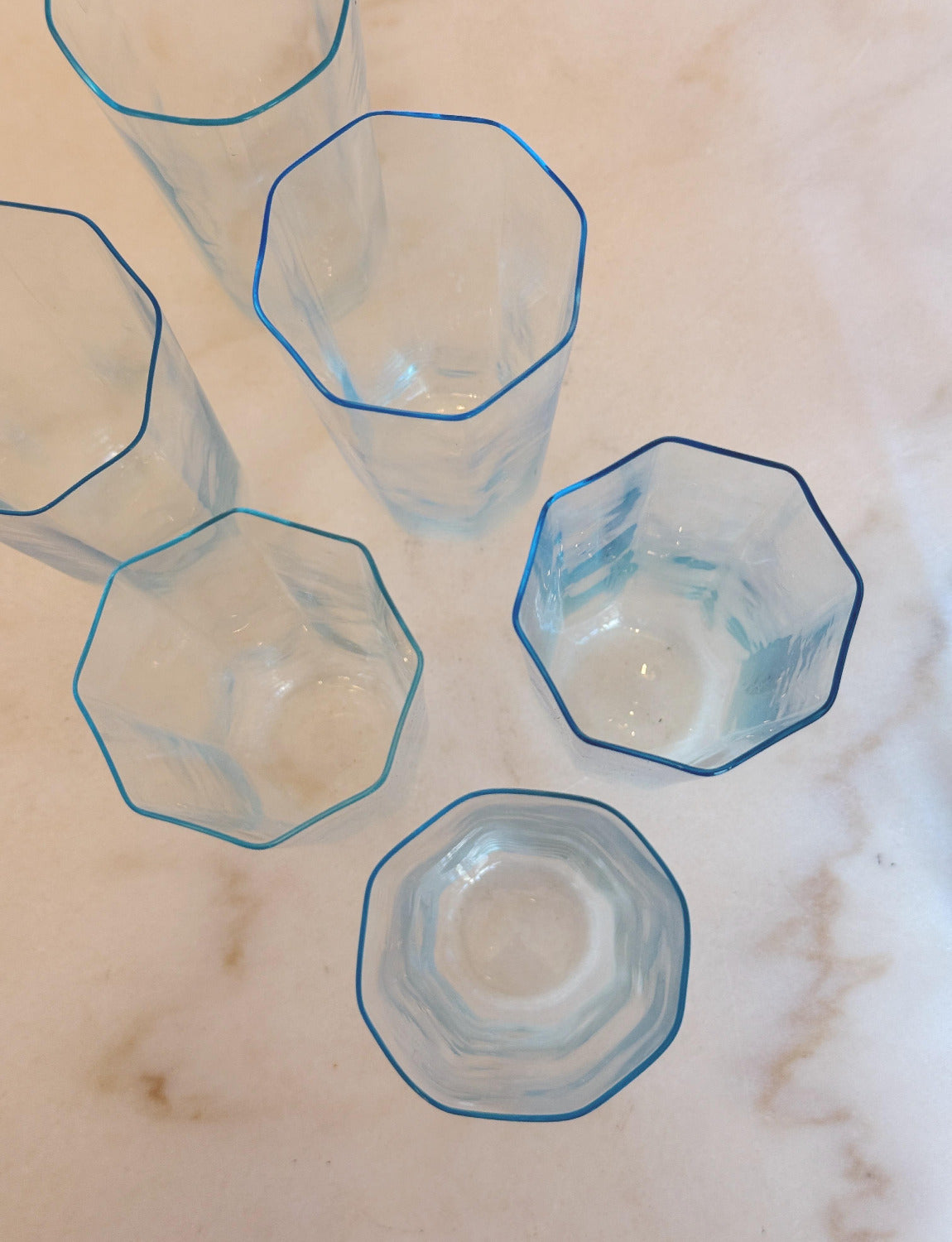 1970s Cenedese Blue Jug and Glasses Set (Six Glasses)