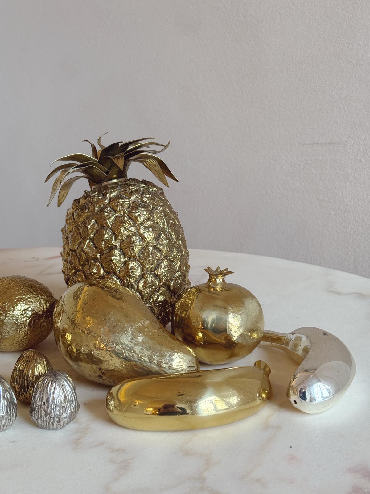 1960s Italian Silver-Plated and Gold Fruit